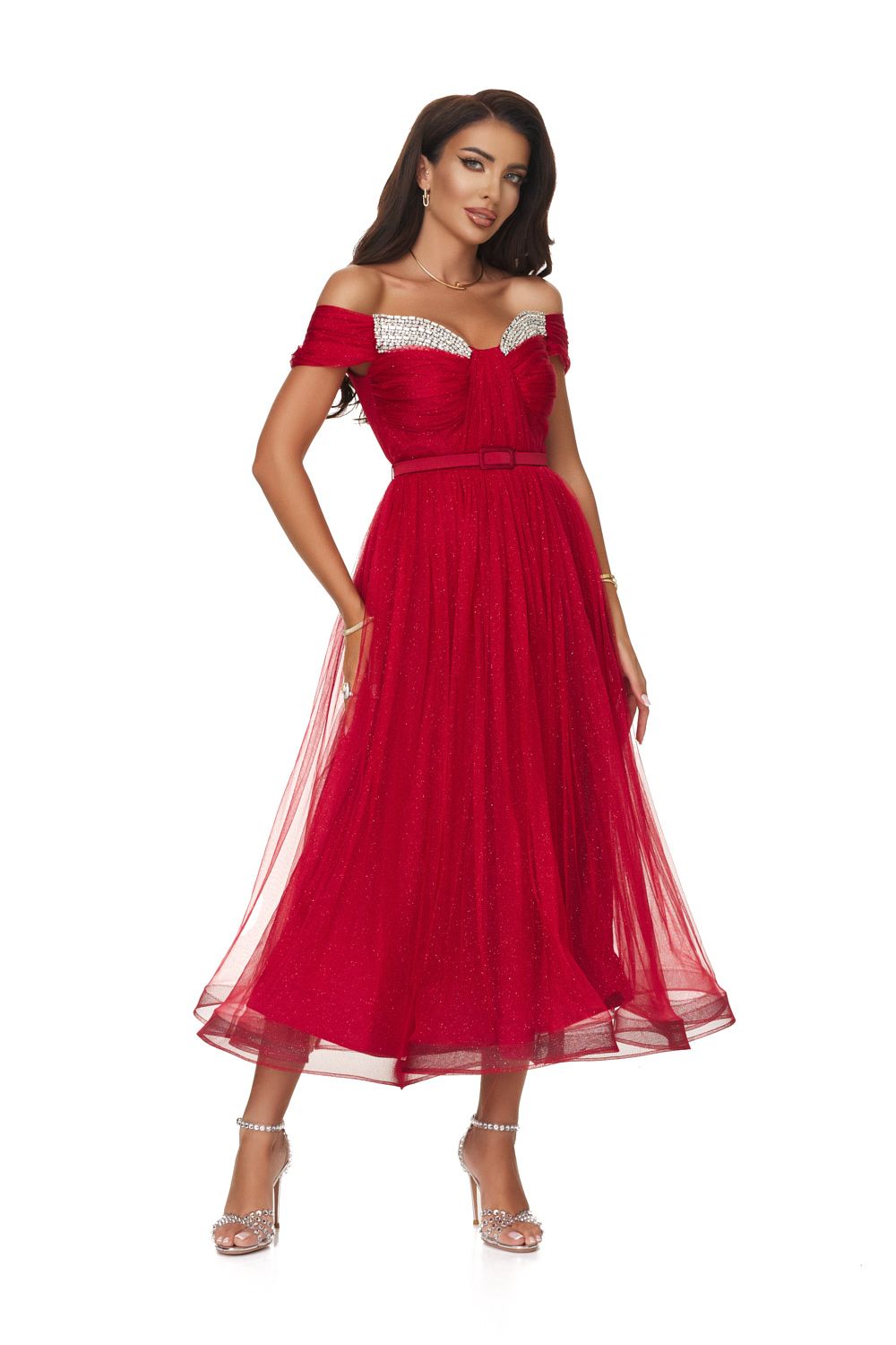 Long red dress for women Tifla Bogas