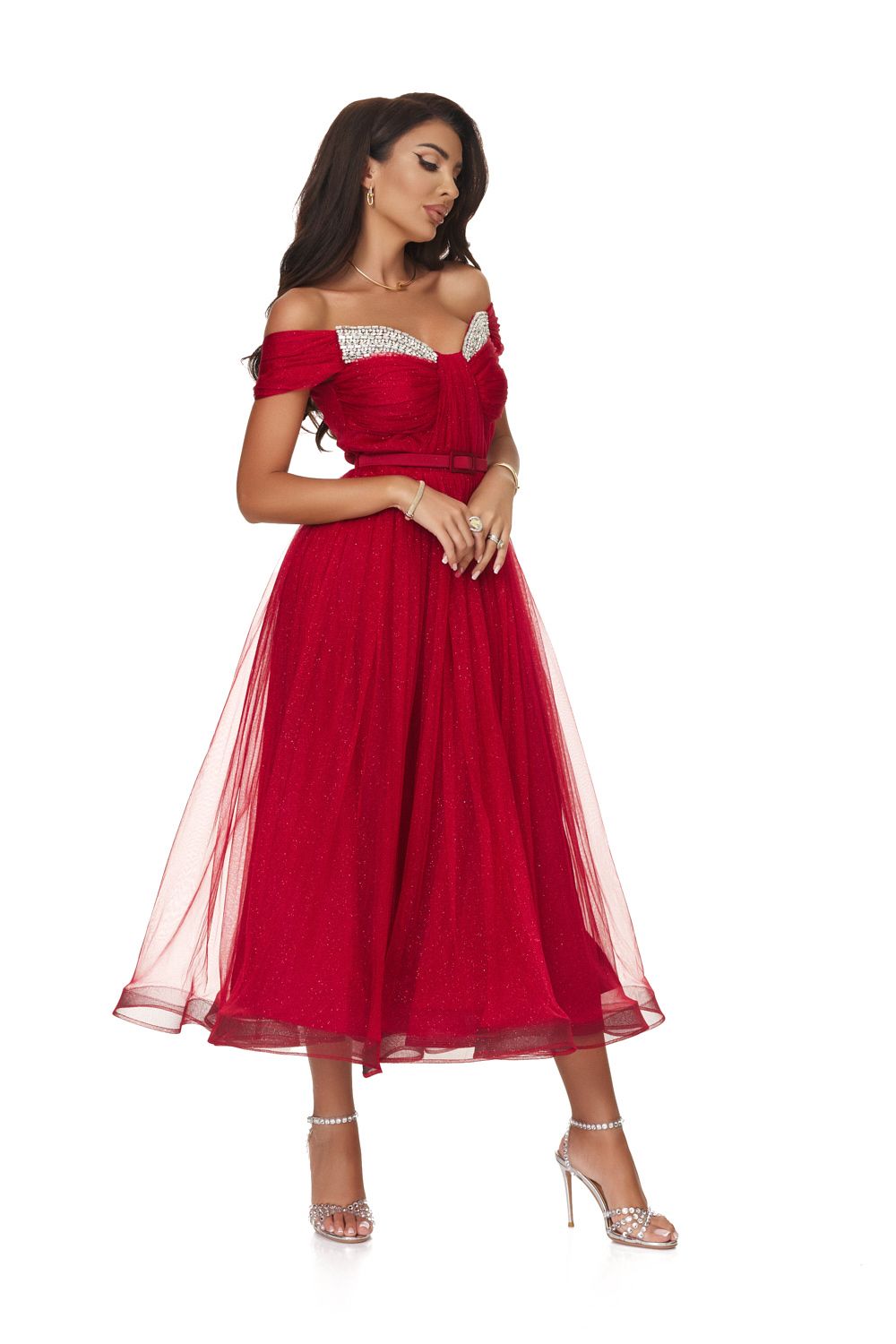 Long red dress for women Tifla Bogas