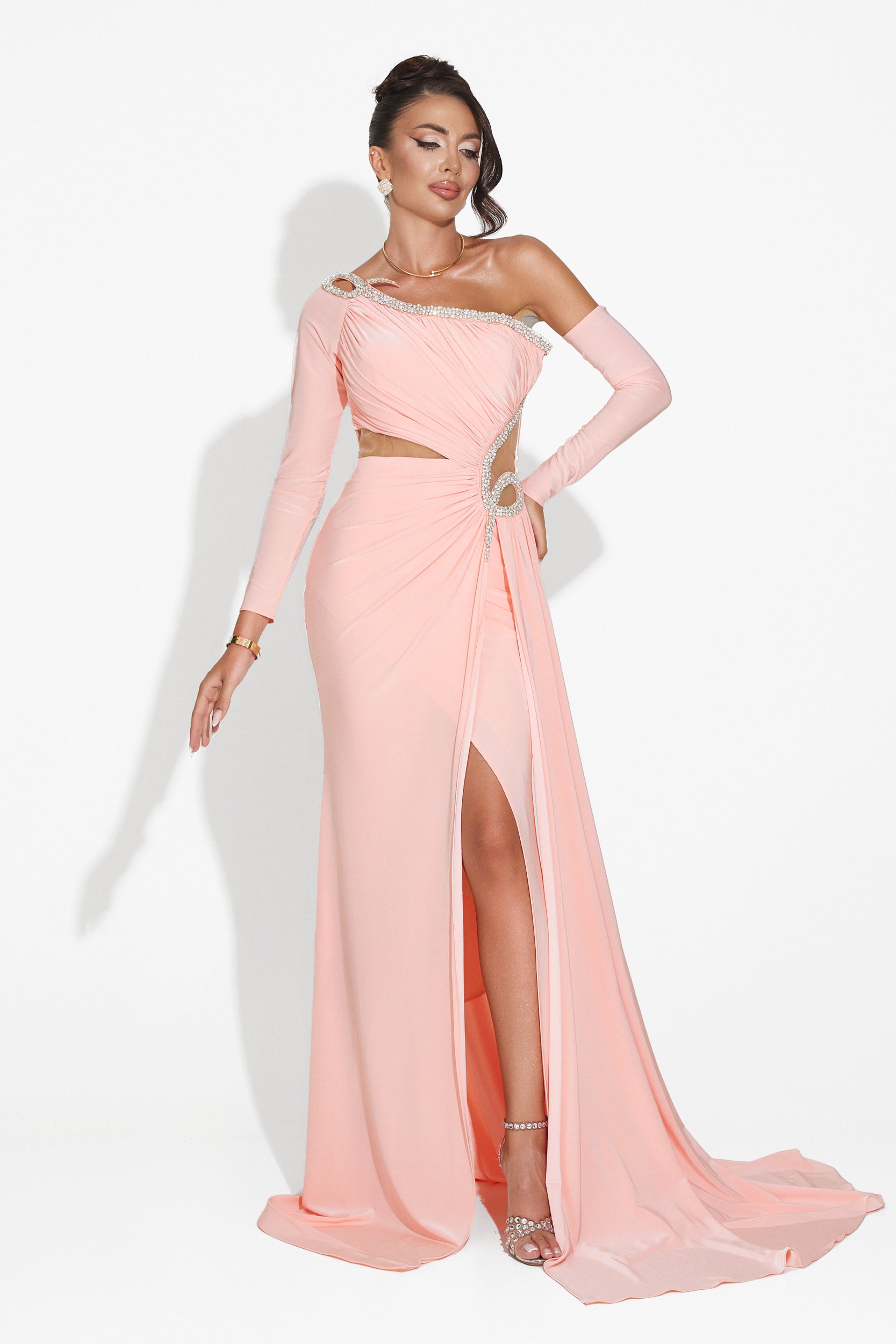 Long pink dress for women Liatha Bogas