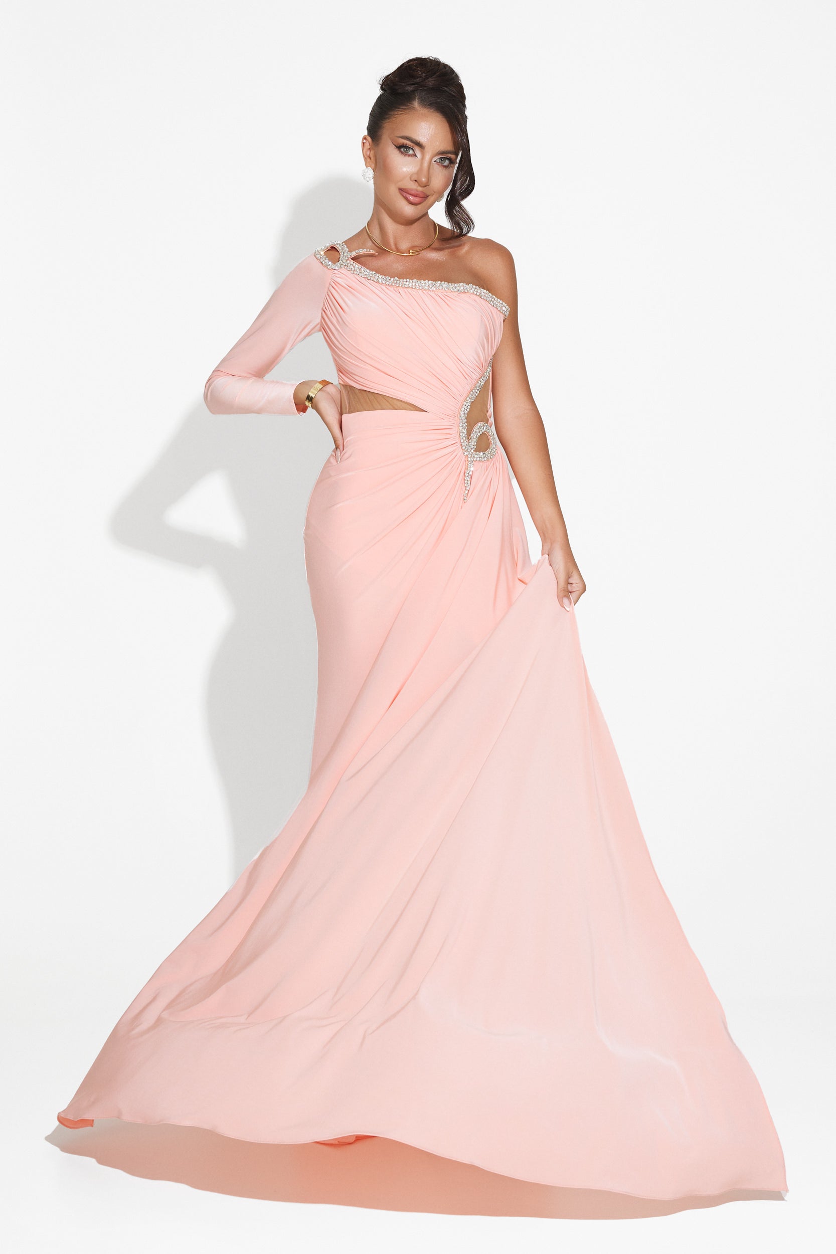 Long pink dress for women Liatha Bogas