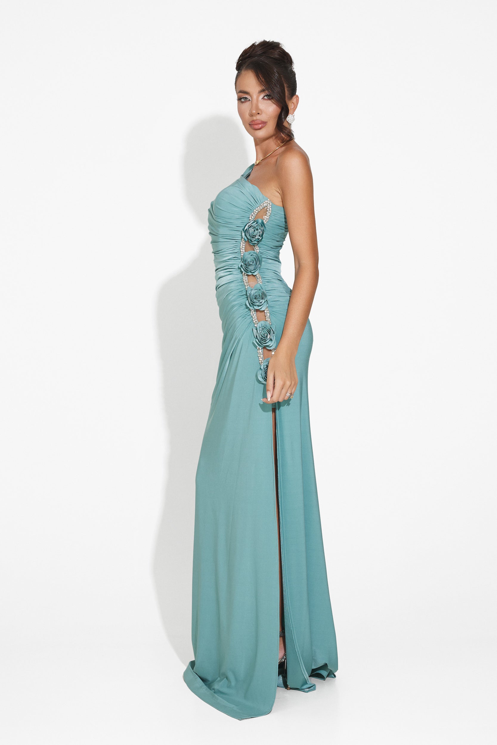 Turquoise long dress for women Fanda Bogas