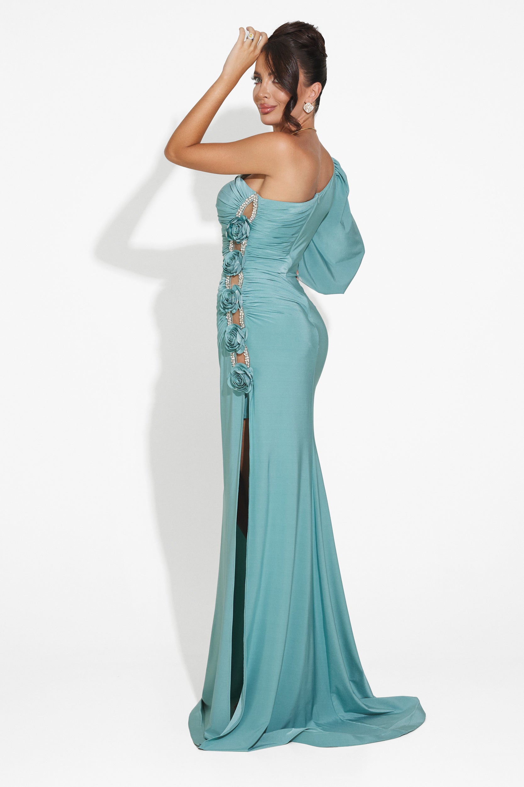 Turquoise long dress for women Fanda Bogas