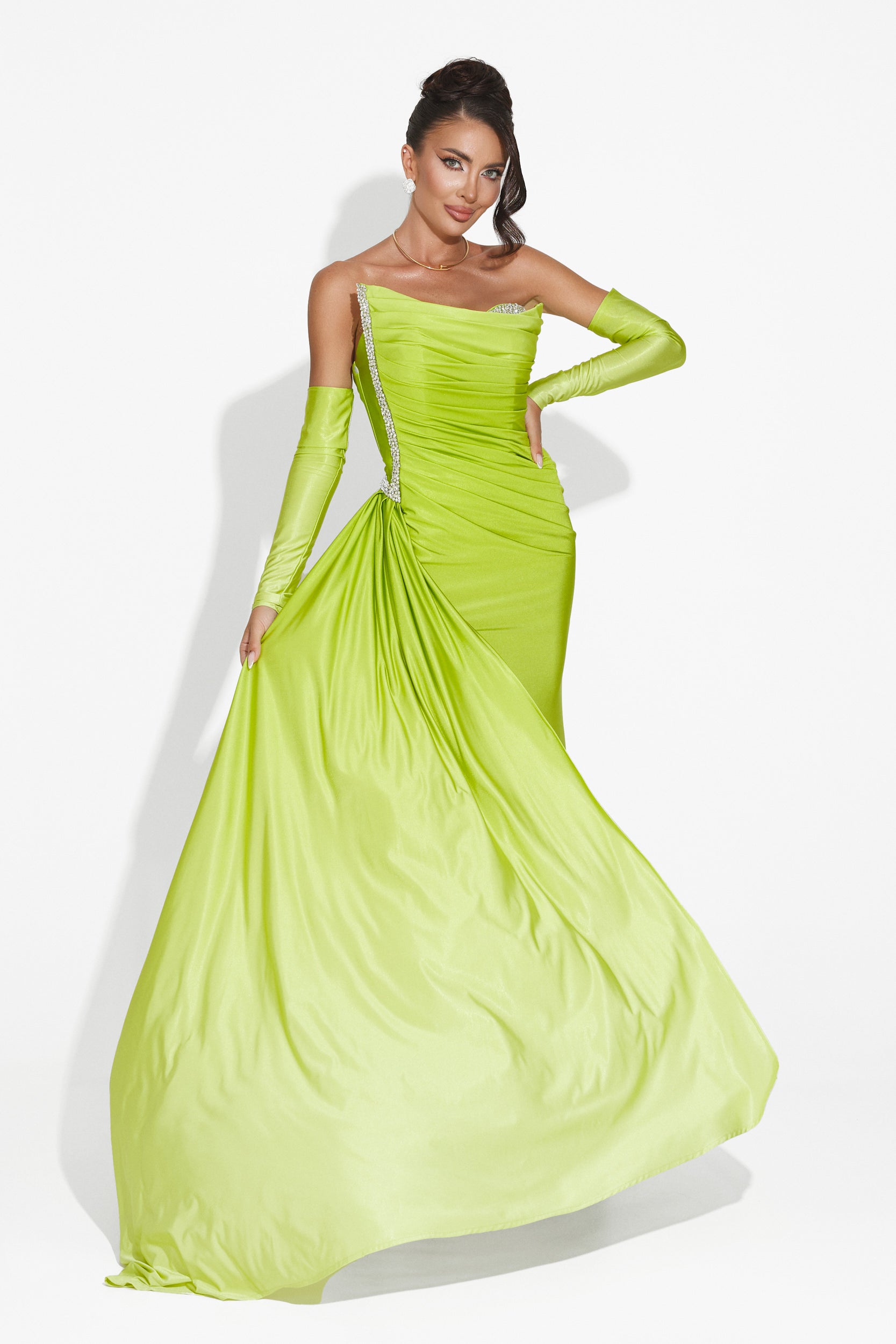 Long green dress for women Evimea Bogas