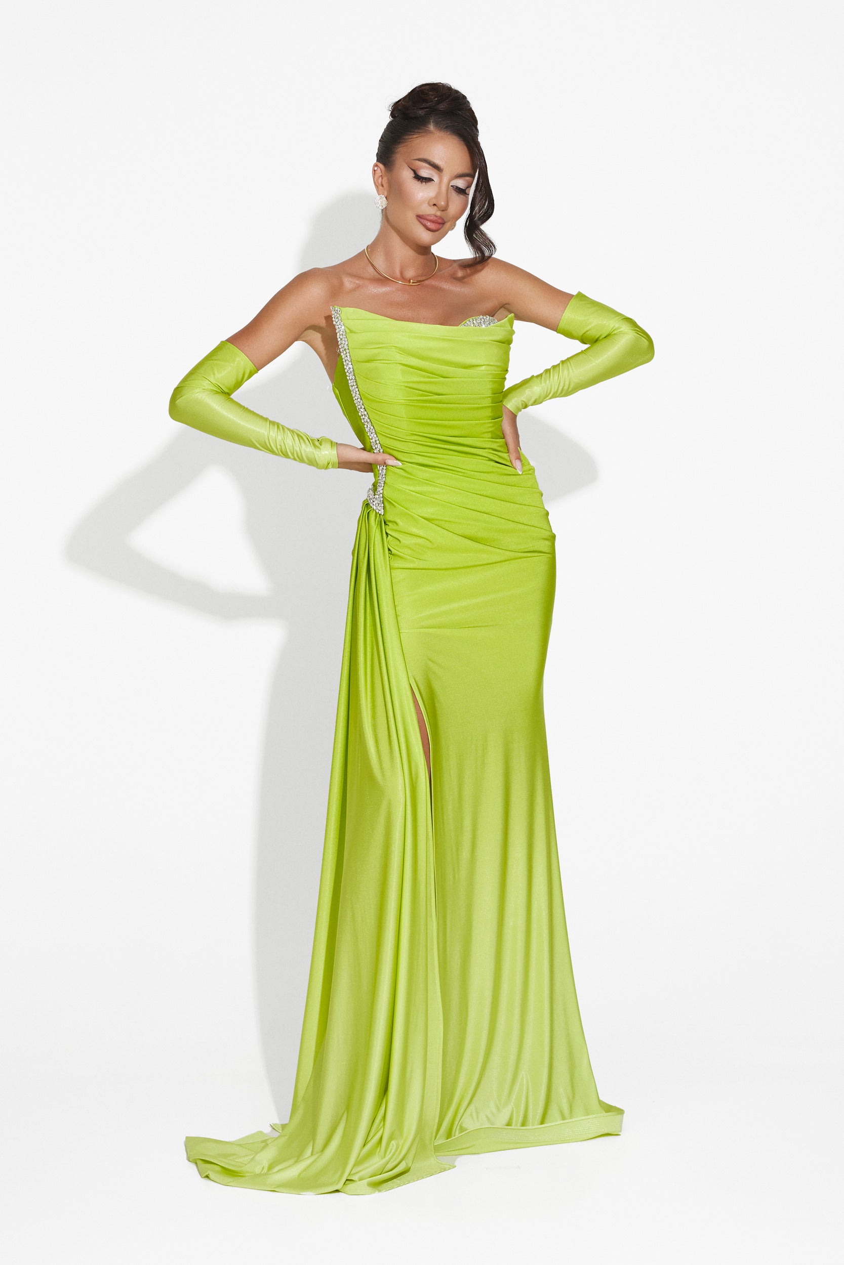 Long green dress for women Evimea Bogas