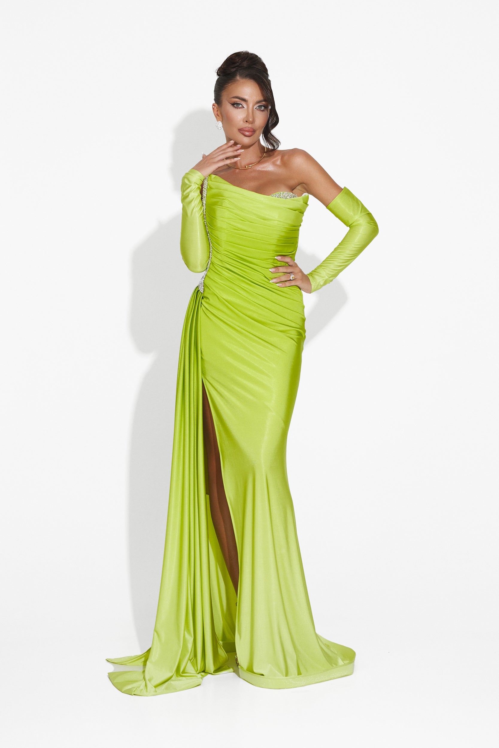 Long green dress for women Evimea Bogas