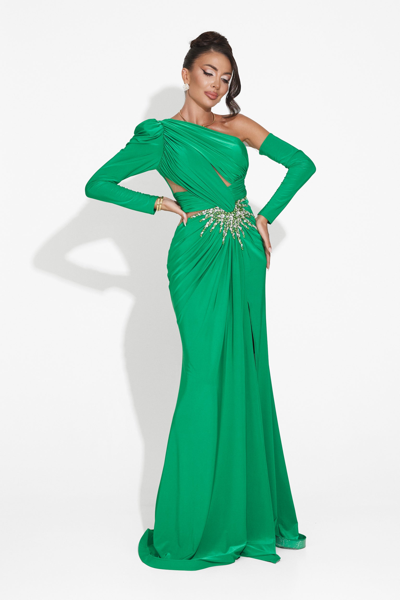 Rochie dama lunga verde Feneta Bogas