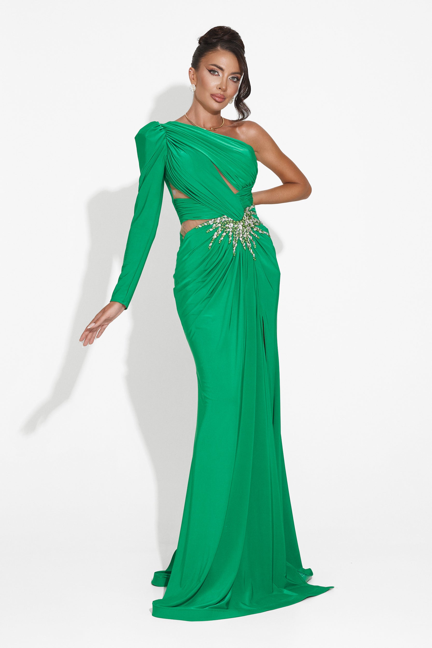 Long green dress for women Feneta Bogas