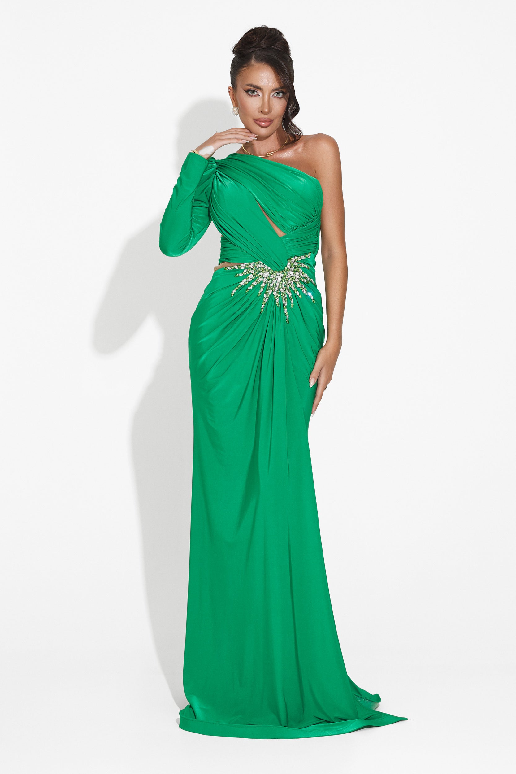 Long green dress for women Feneta Bogas