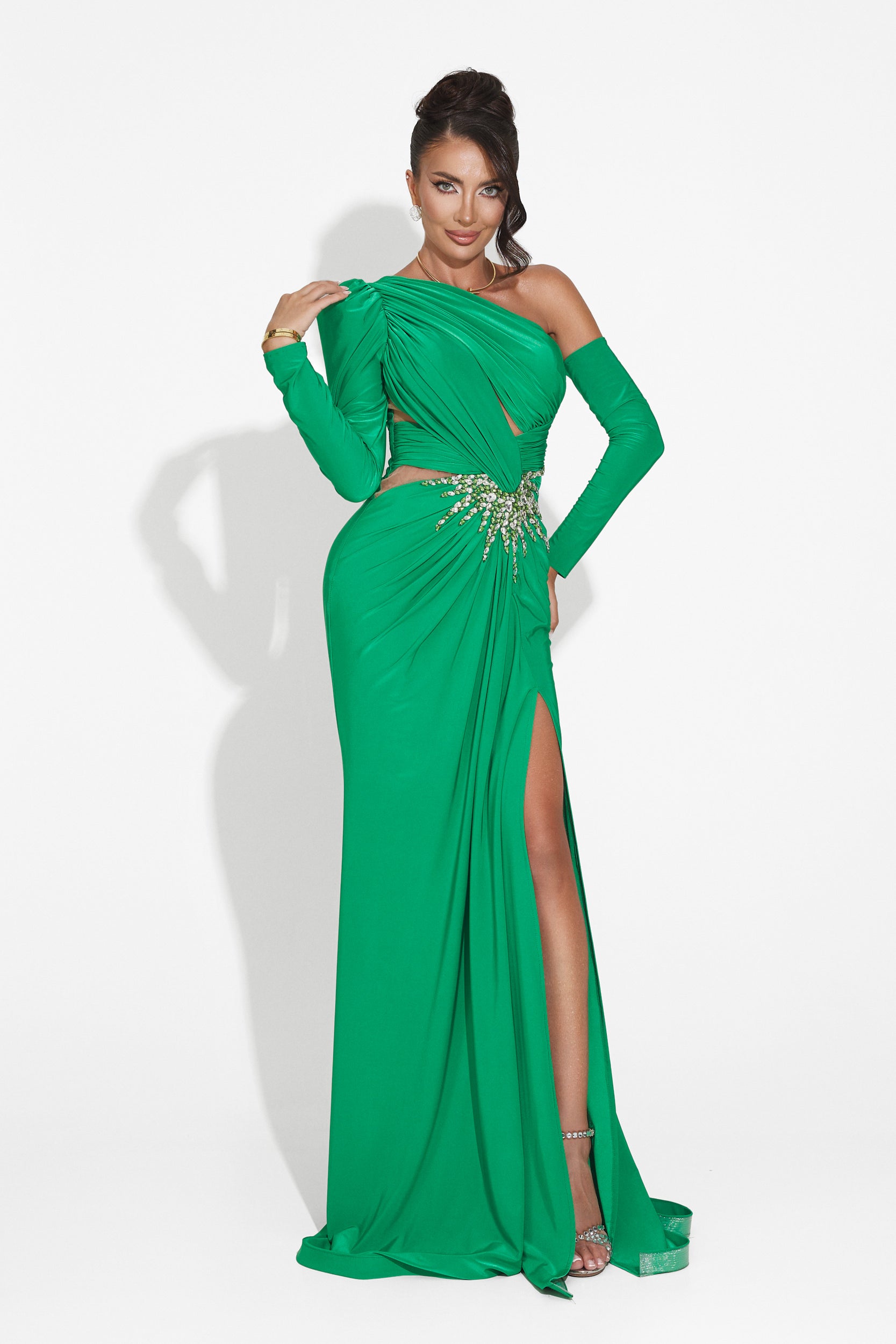 Long green dress for women Feneta Bogas