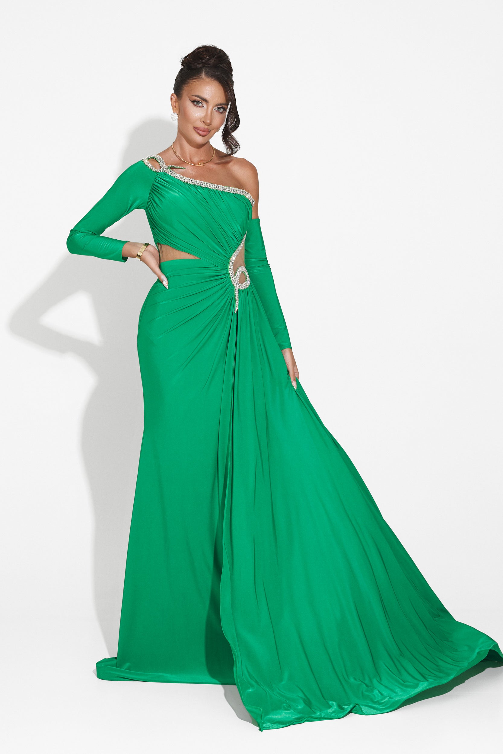 Long green dress for women Liatha Bogas