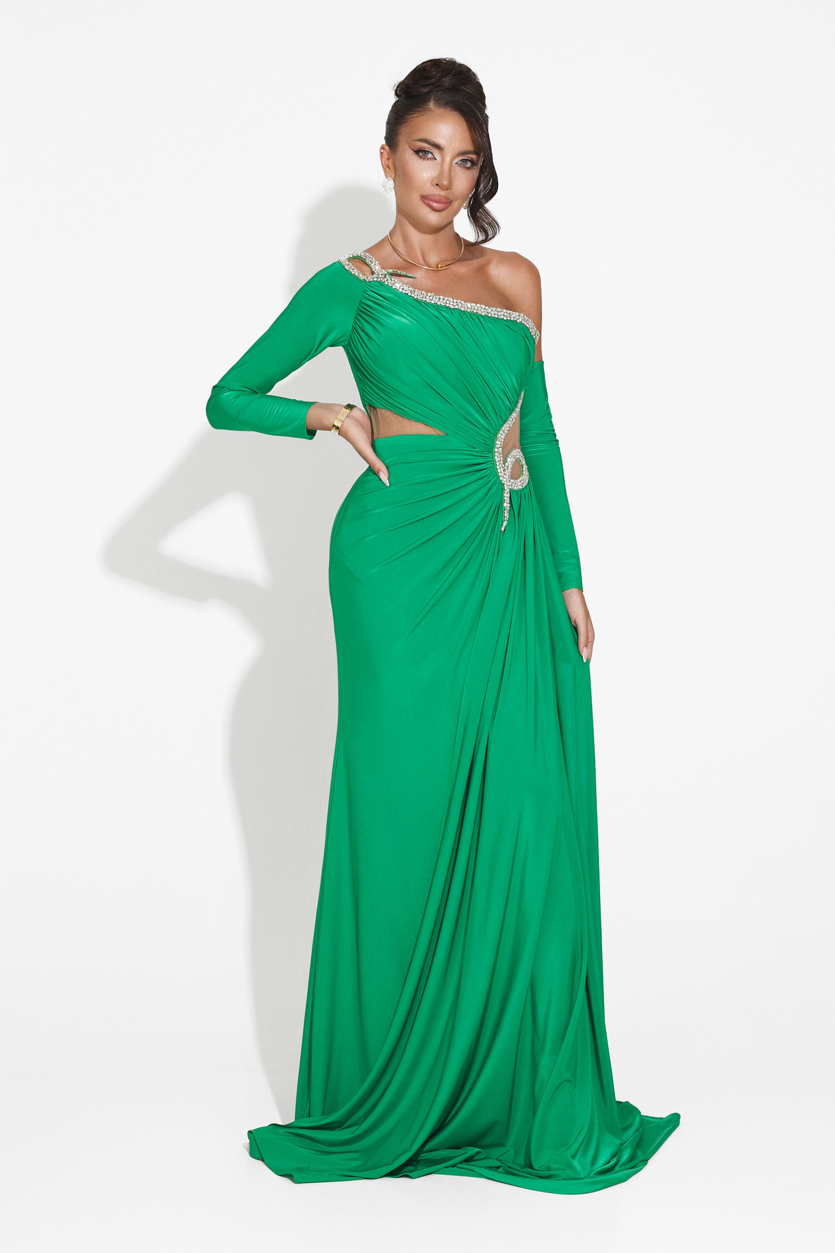 Vestido largo de mujer verde Liatha Bogas