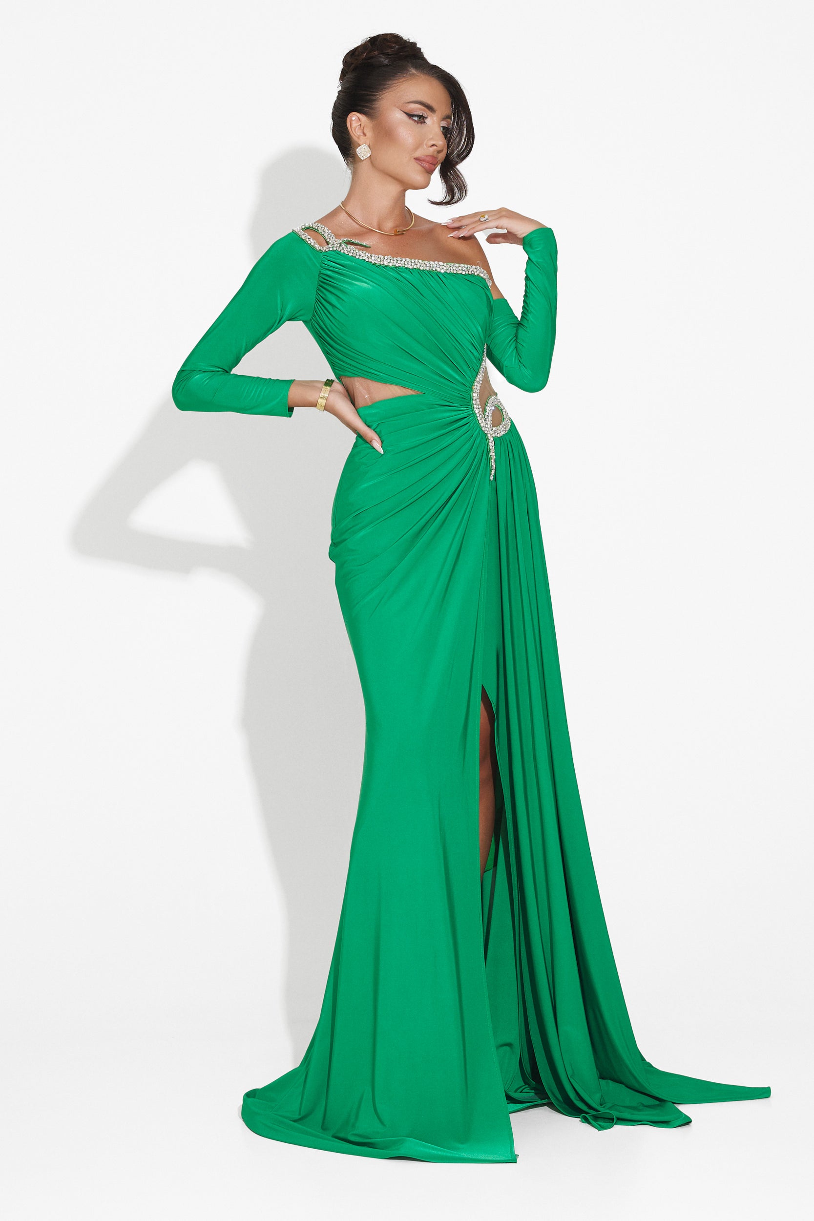 Long green dress for women Liatha Bogas