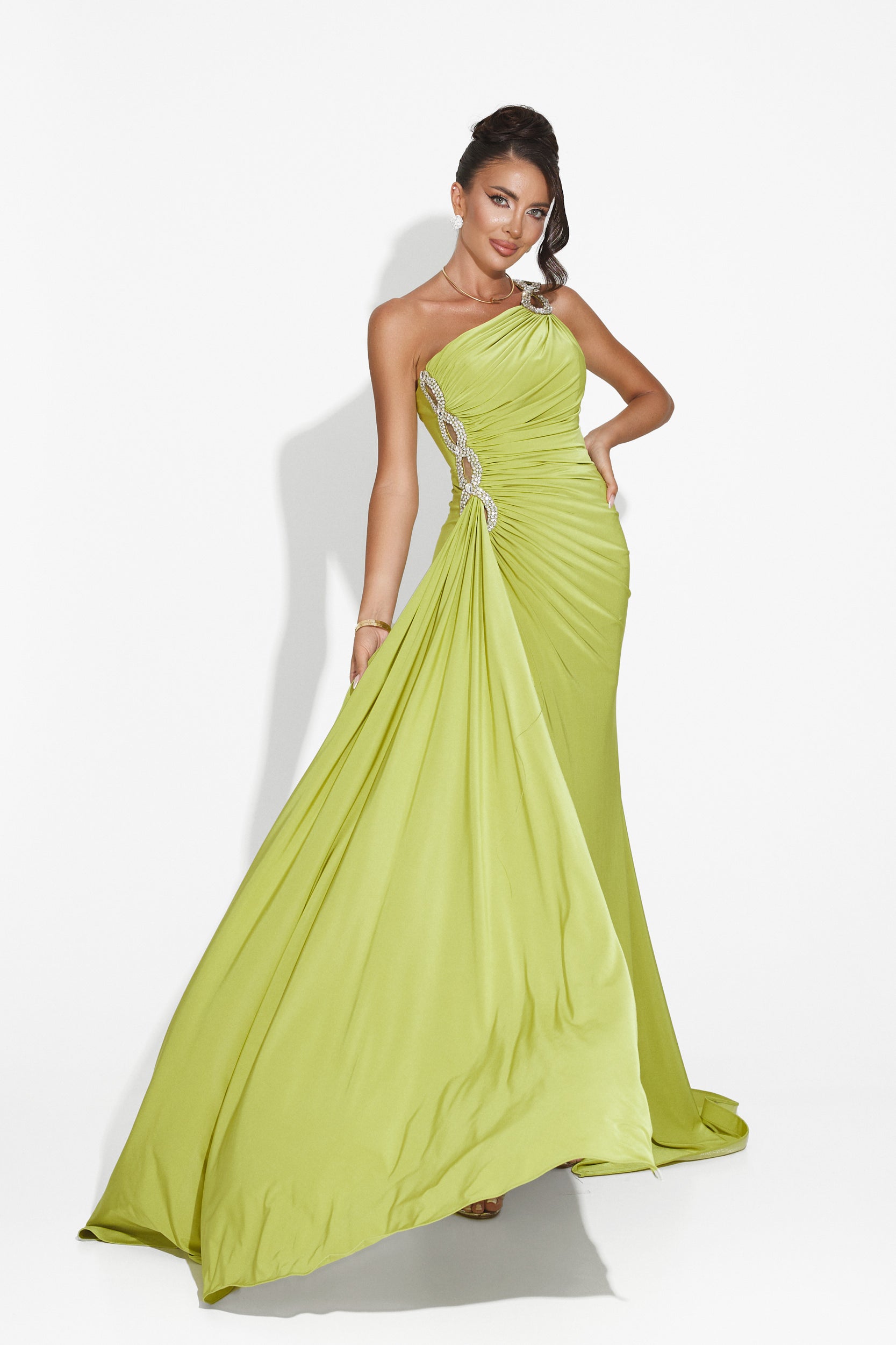 Long lime green dress for women Lanvina Bogas