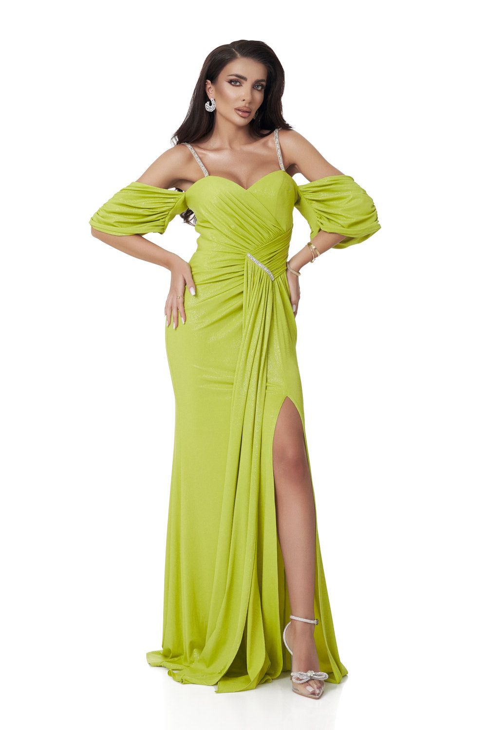 Long lime green women's dress Mansour Bogas