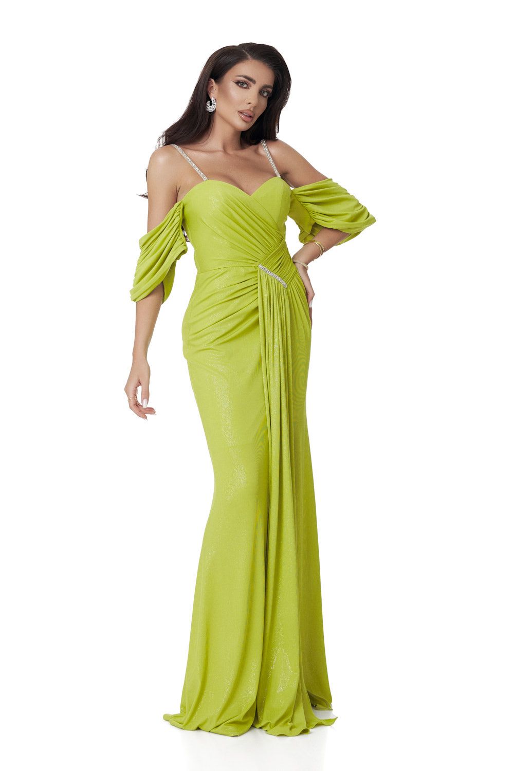 Long lime green women's dress Mansour Bogas