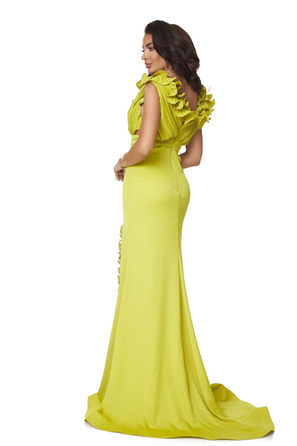 Long lime green dress for women by Zapissa Bogas