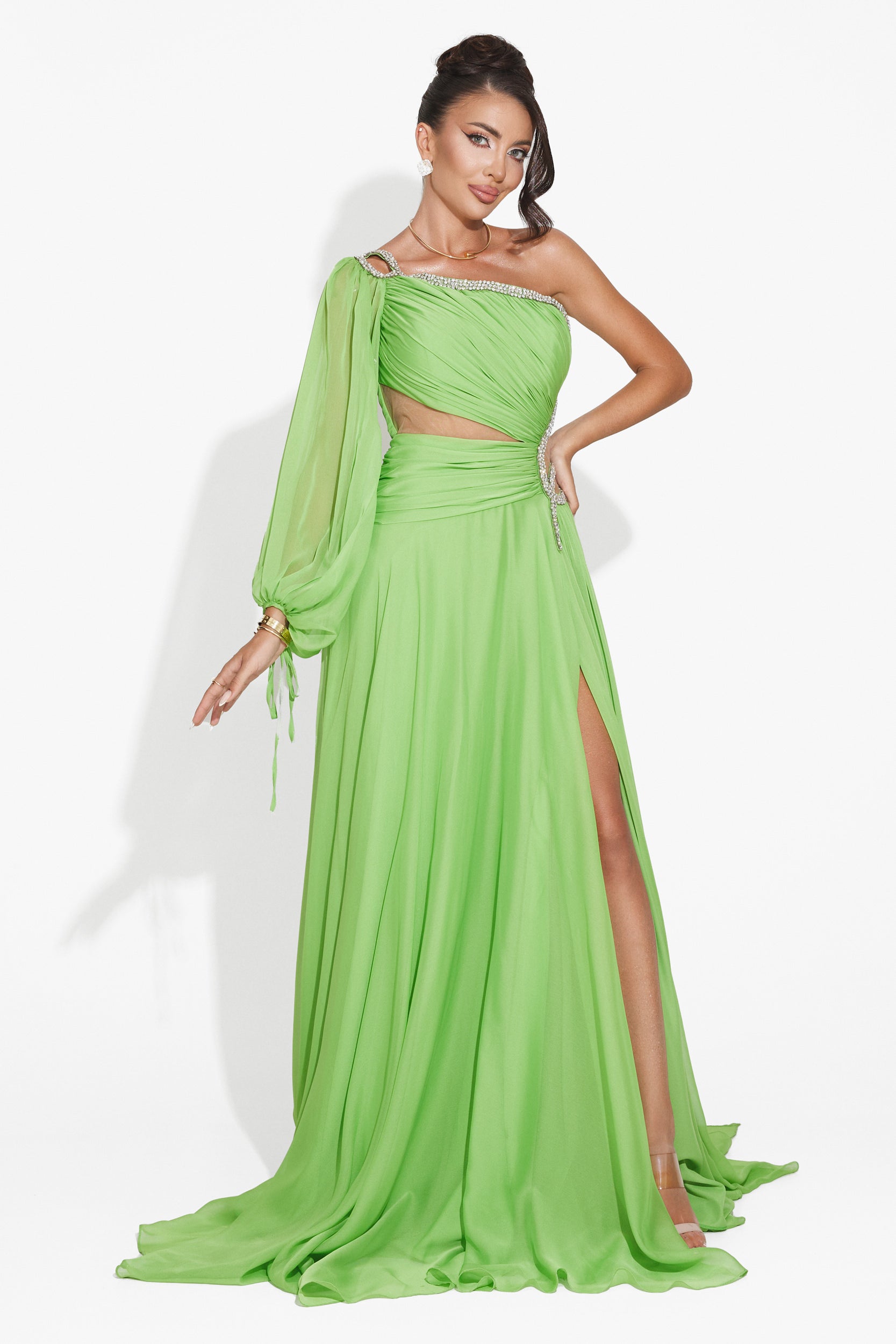 Robe longue femme verte Mariposa Bogas