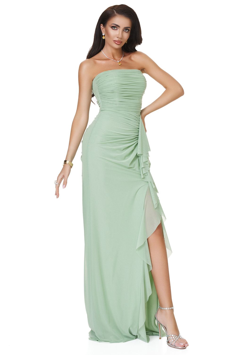 Ladies long dress mint green Petynina Bogas