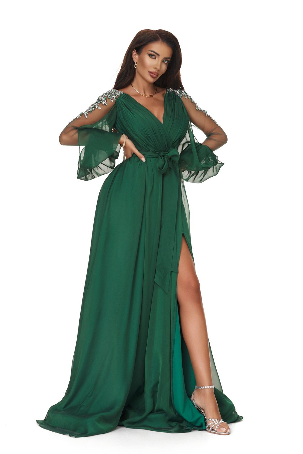Long green dress for women Morika Bogas