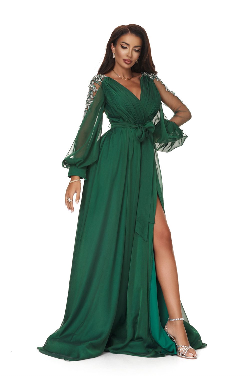 Long green dress for women Morika Bogas