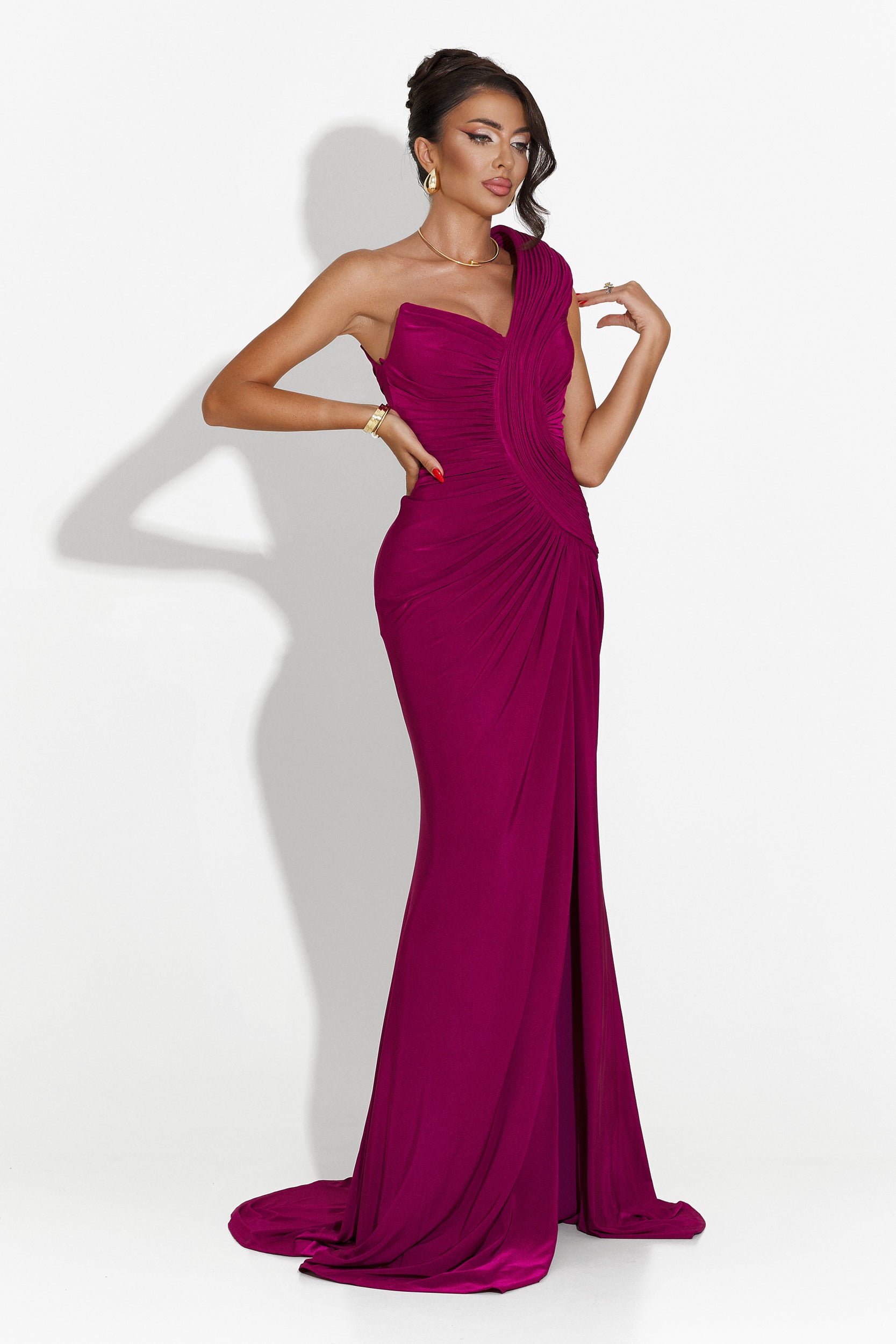 Robe longue femme bordeaux Saniza Bogas