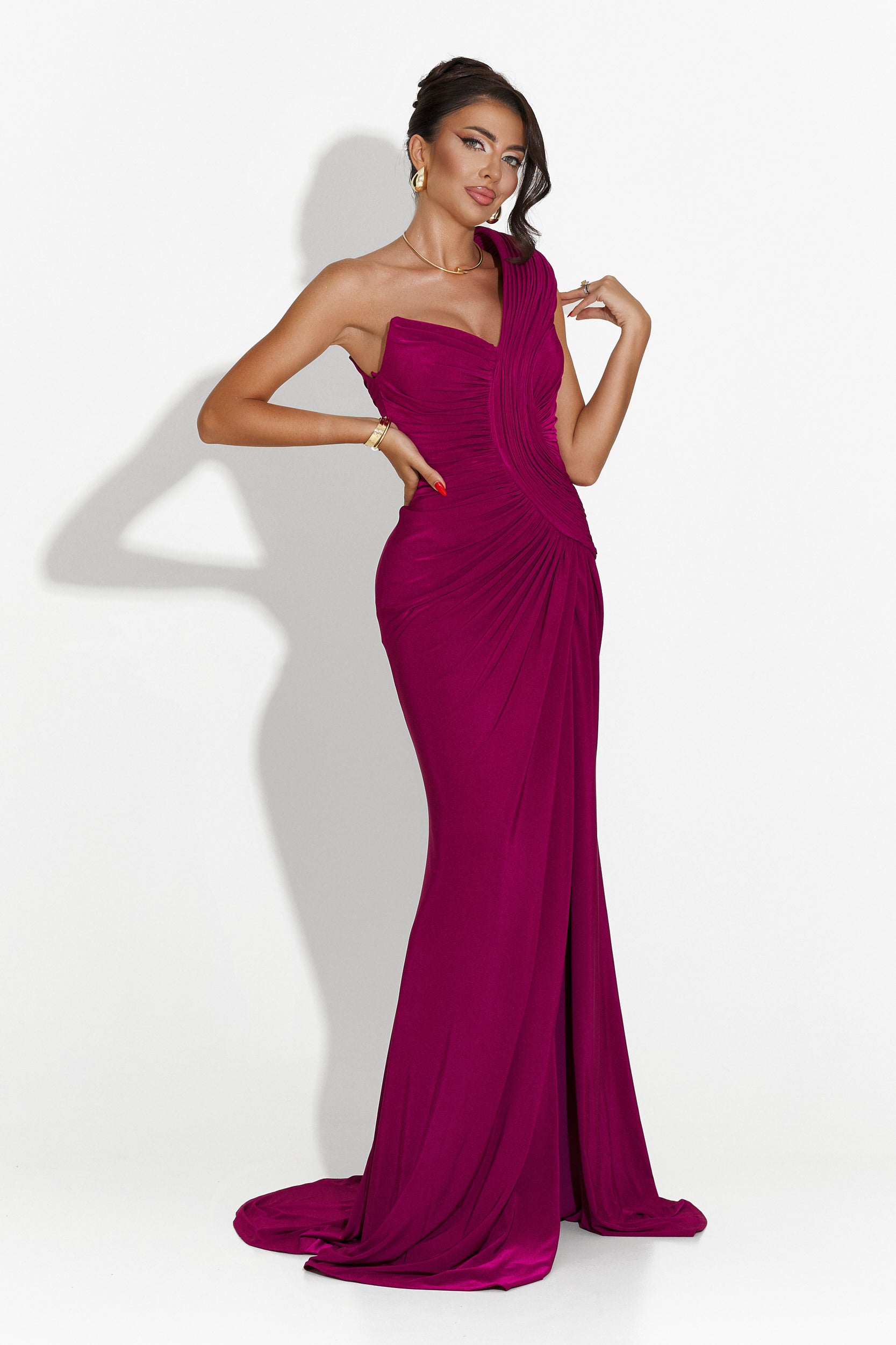 Robe longue femme bordeaux Saniza Bogas