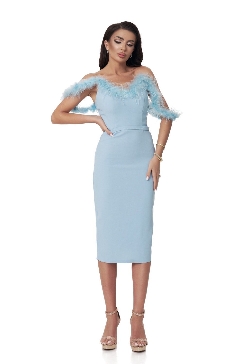 Medium blue Marla Bogas women's dress made of fabric