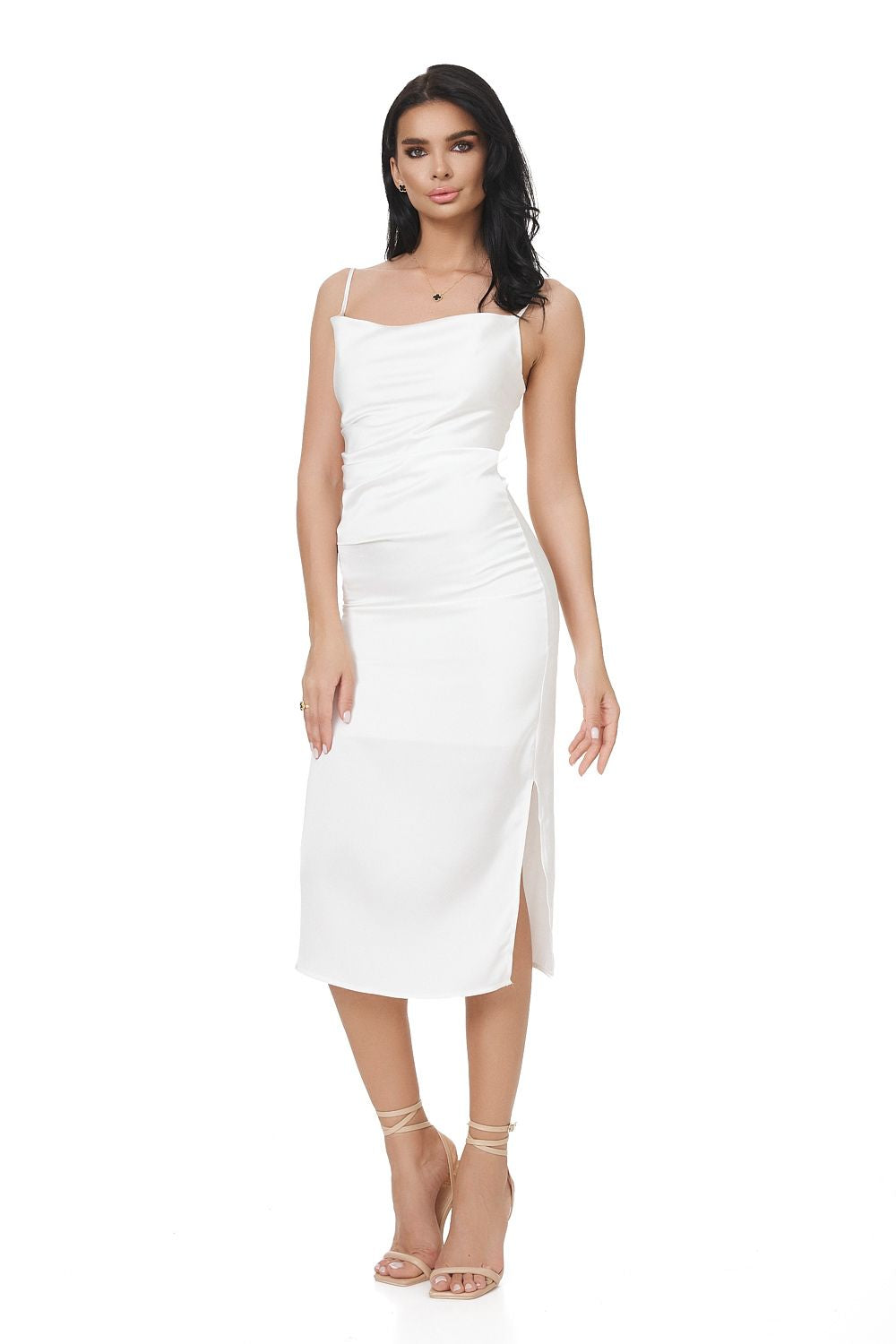 White Chione Bogas midi dress for women