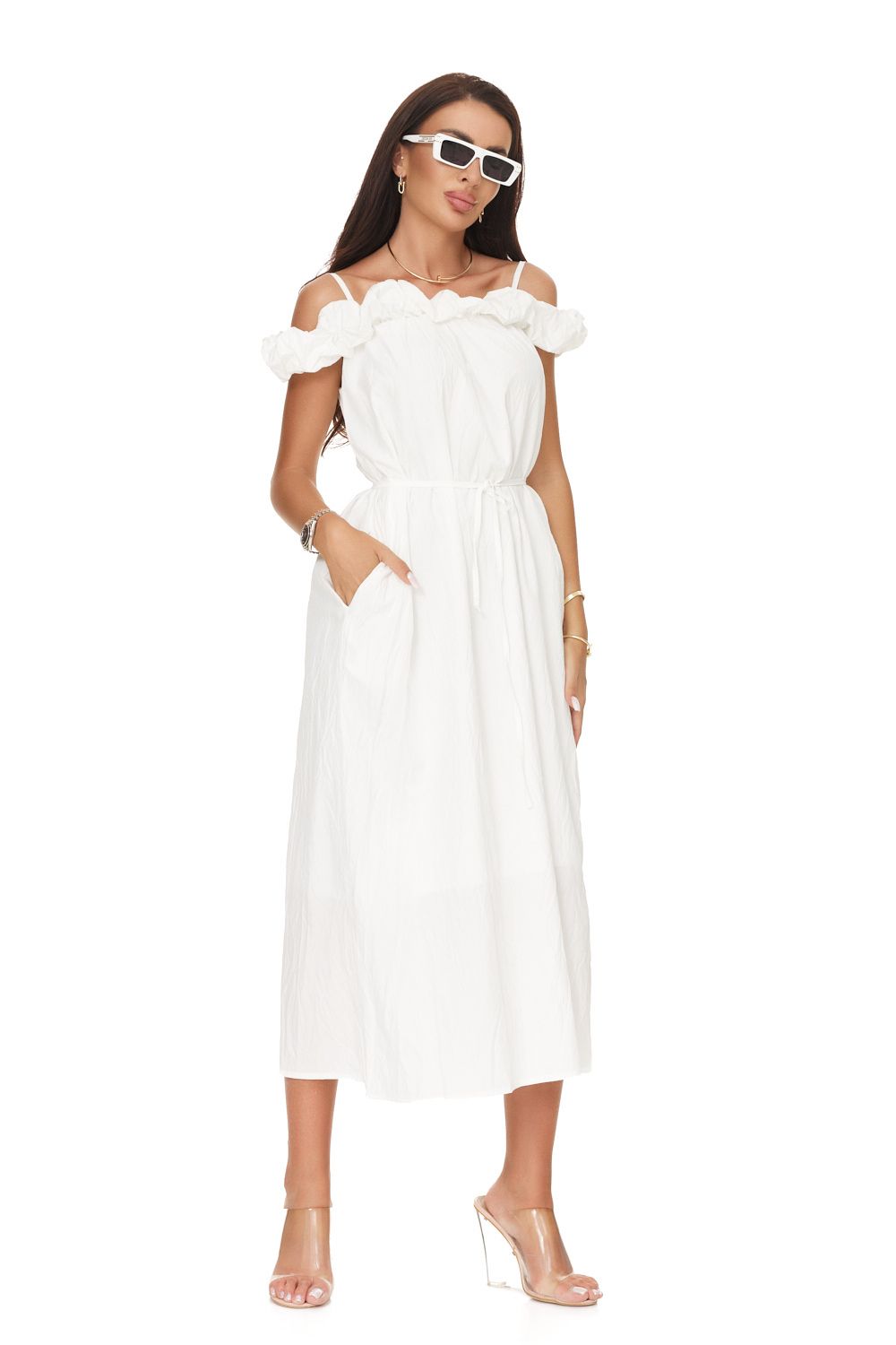 White Emiris Bogas midi dress for women