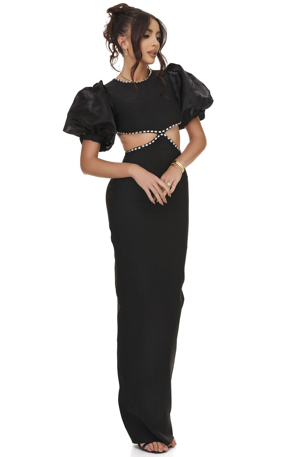 Rochie dama midi eleganta neagra Erisay Bogas