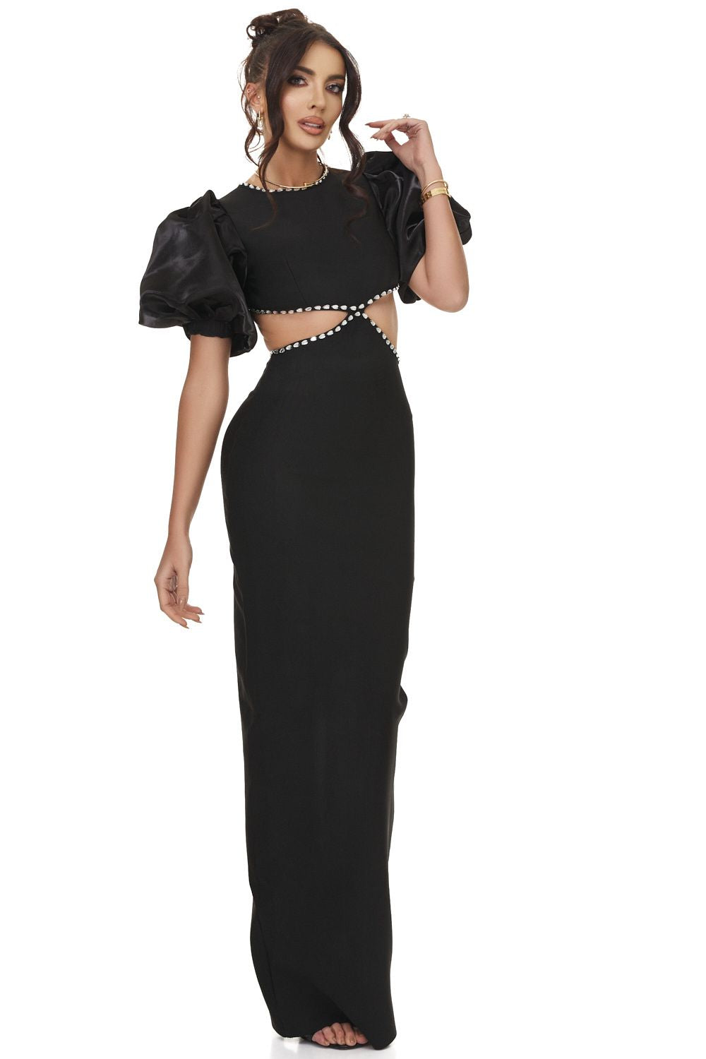 Erisay Bogas elegant black midi dress for women