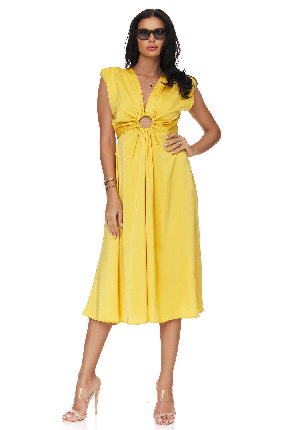 Yellow Jemylis Bogas midi dress for women
