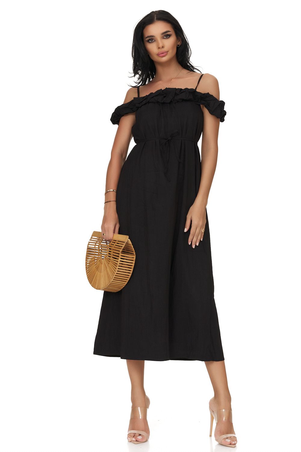 Black Emiris Bogas midi dress for women