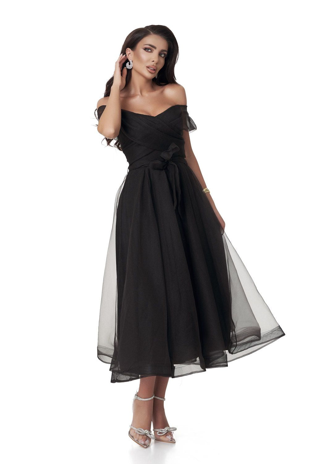 Schwarzes Damen-Midikleid von Memphis Bogas