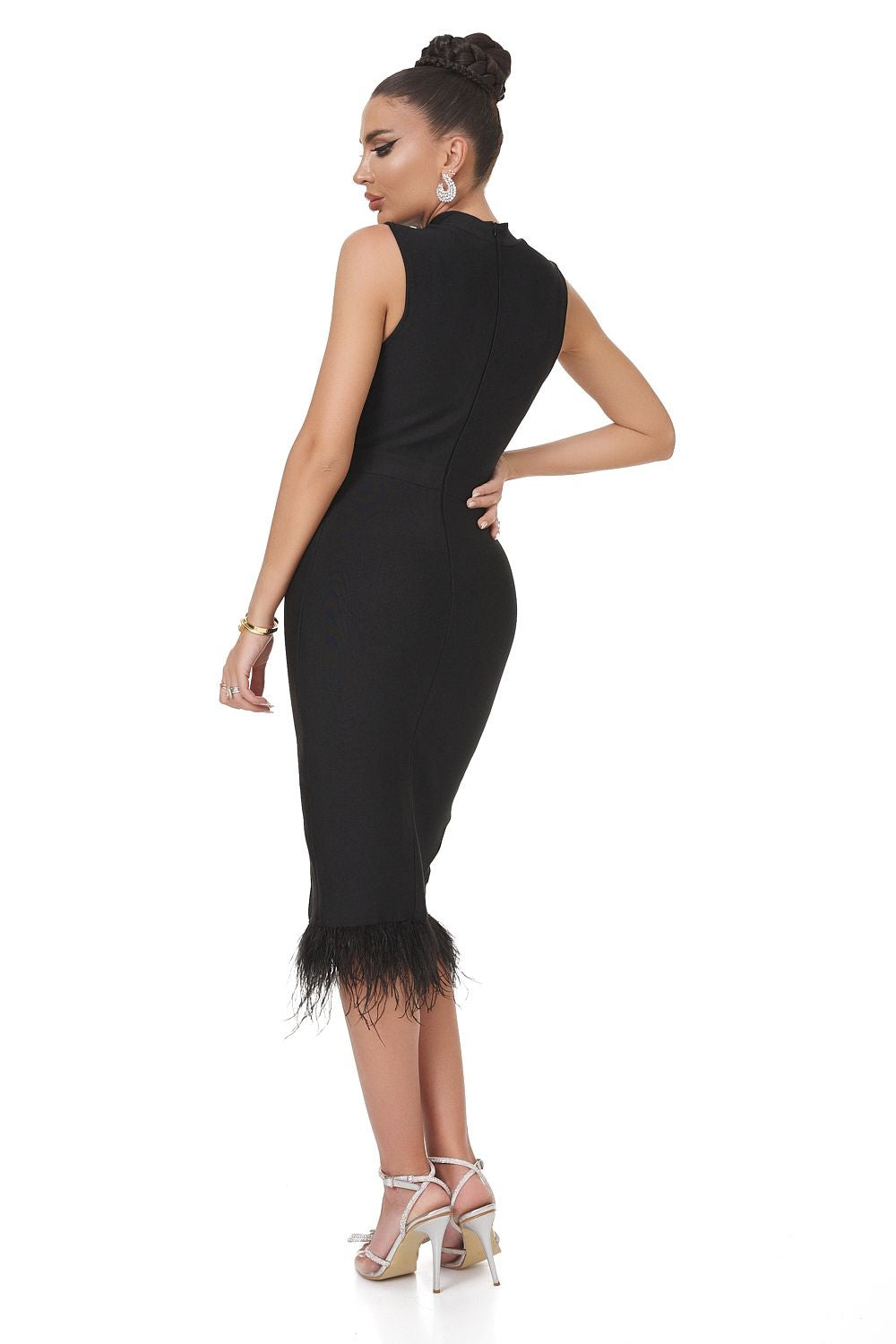 Black midi dress for women Valencia Bogas