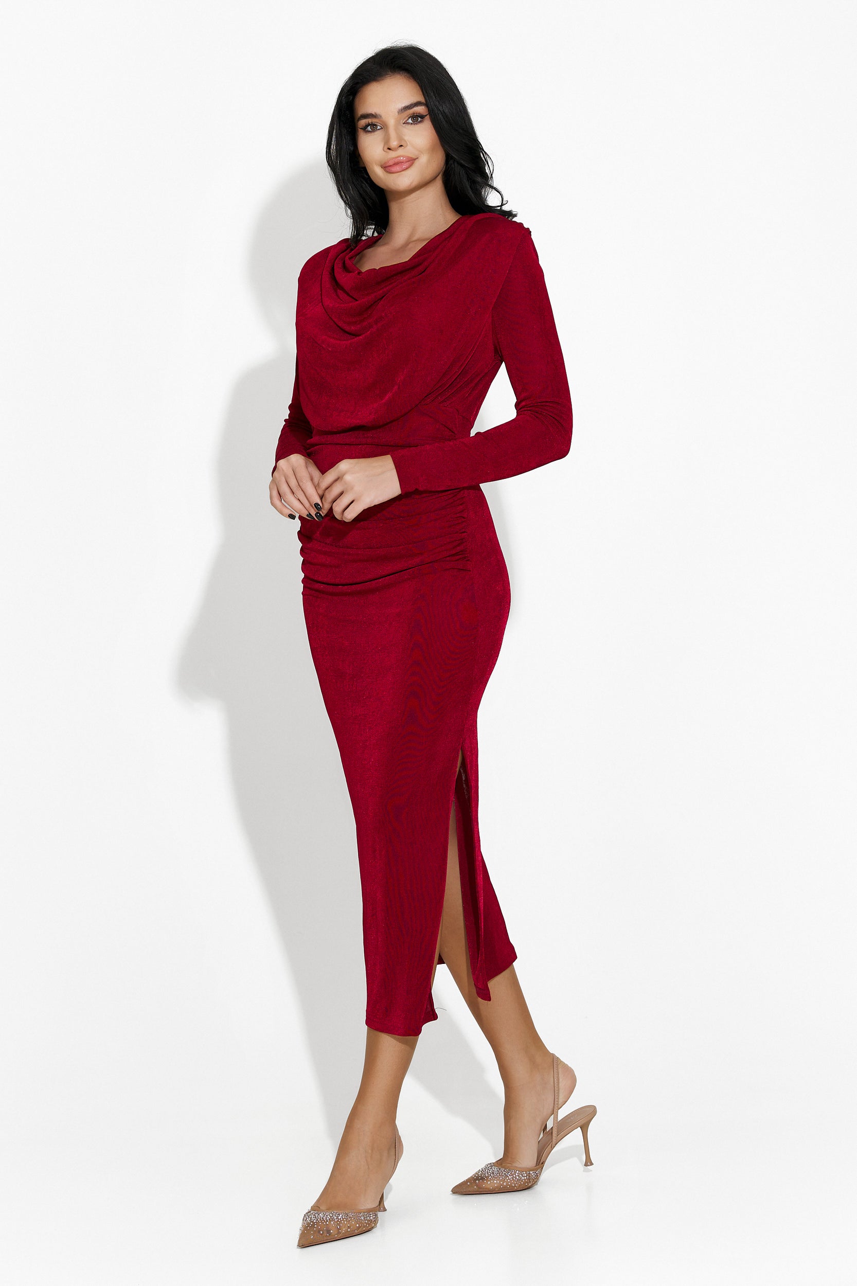 Women's burgundy midi dress Natacha Bogas