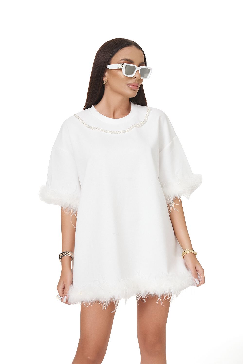 Short white dress for women Jasiel Bogas