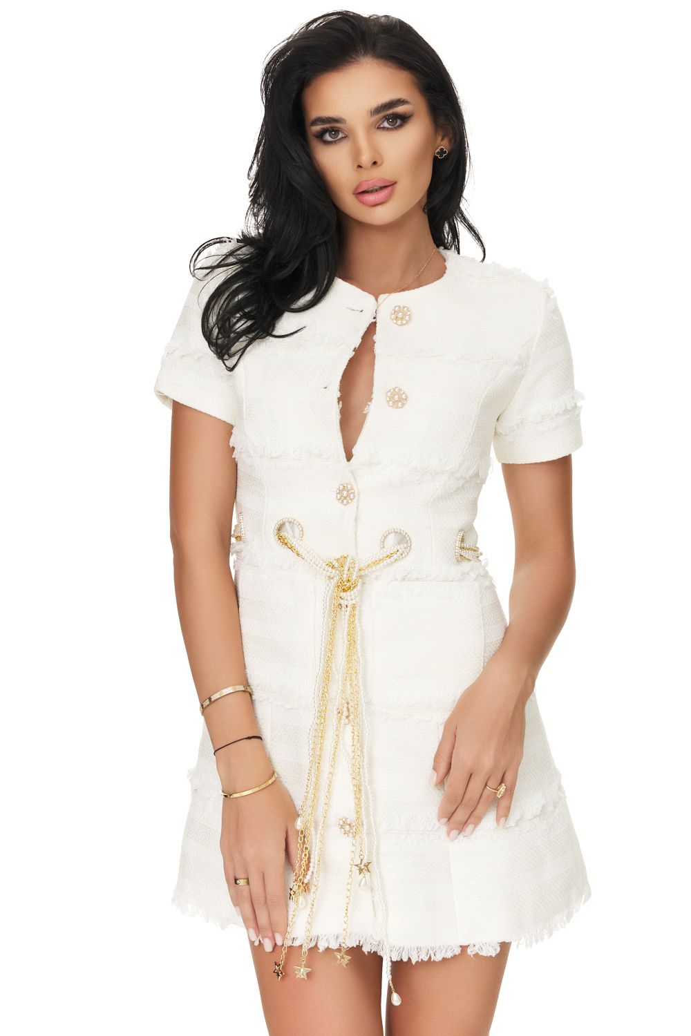 Short white dress for women Parilas Bogas
