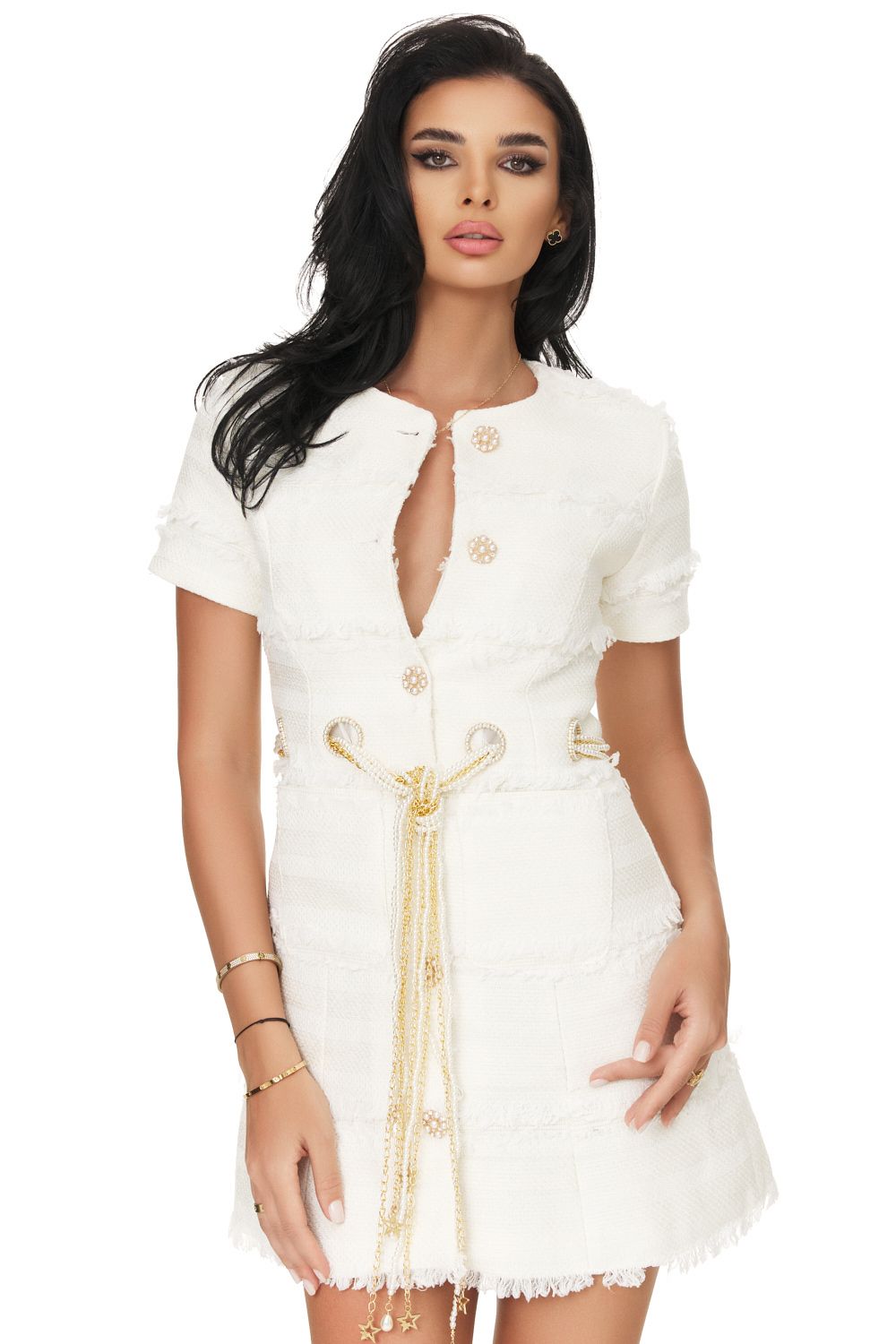Short white dress for women Parilas Bogas