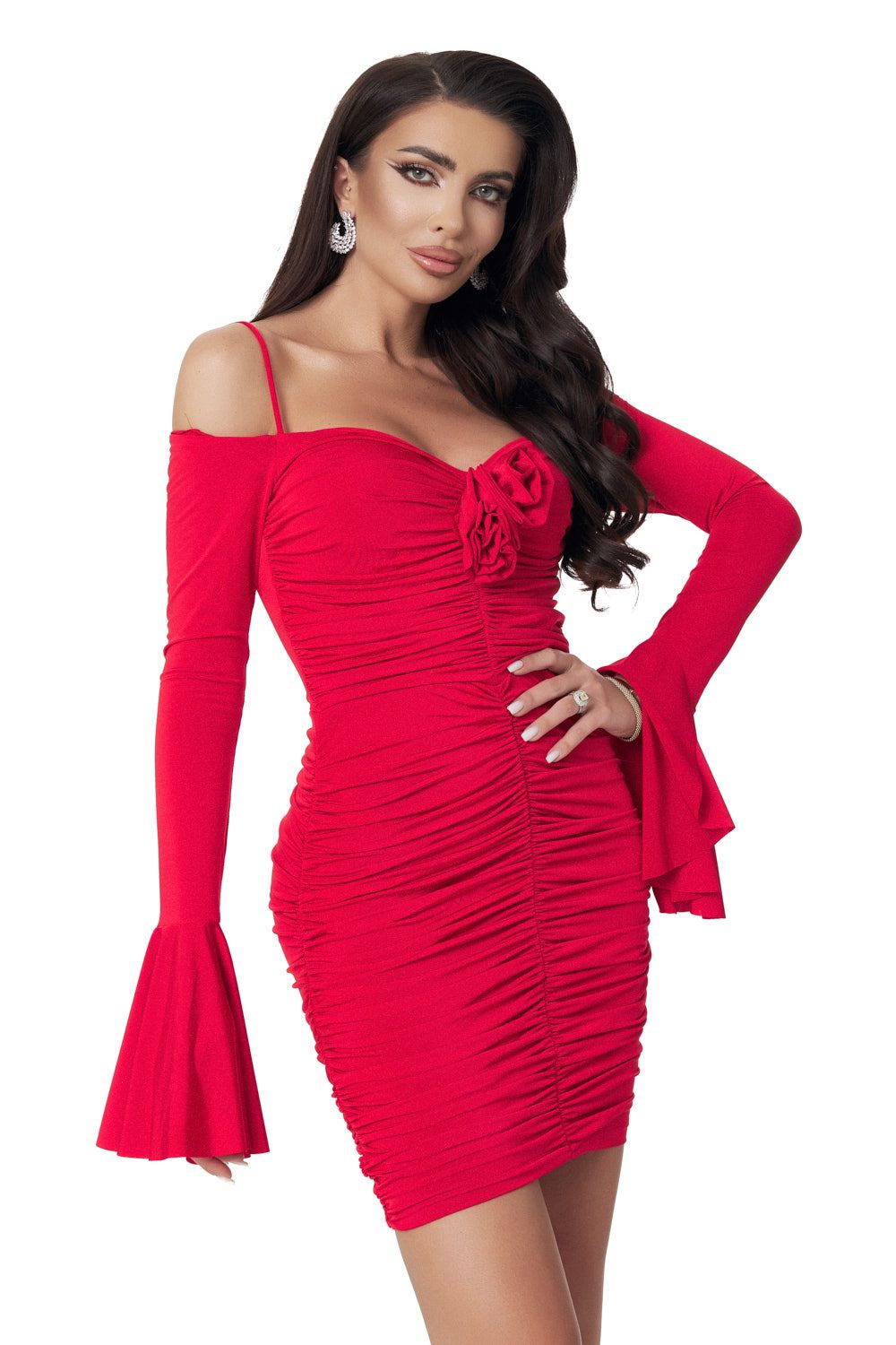 Short red lycra dress Karely Bogas