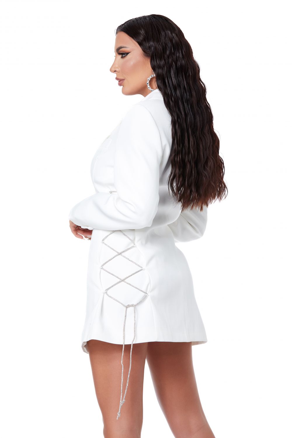 Short white woolen dress for women Wessel Bogas
