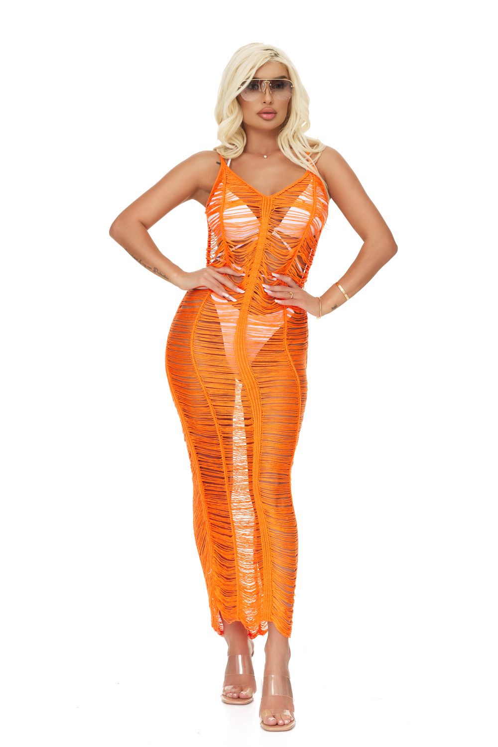 Orange cotton beach dress Morice Bogas
