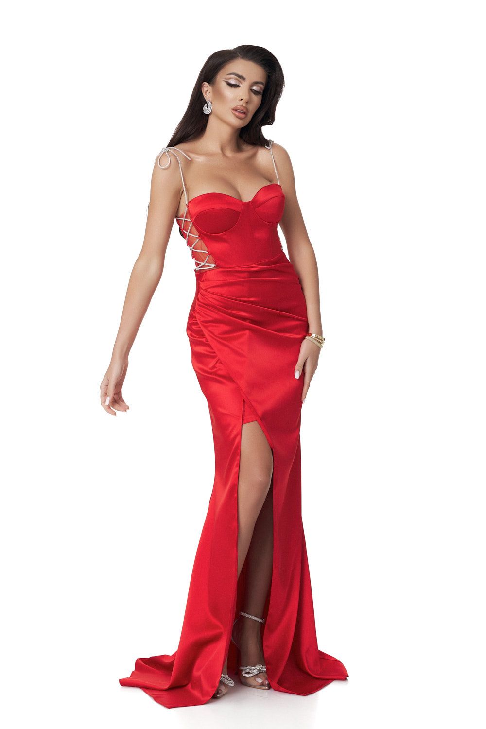 Long red taffeta dress Azalia Bogas