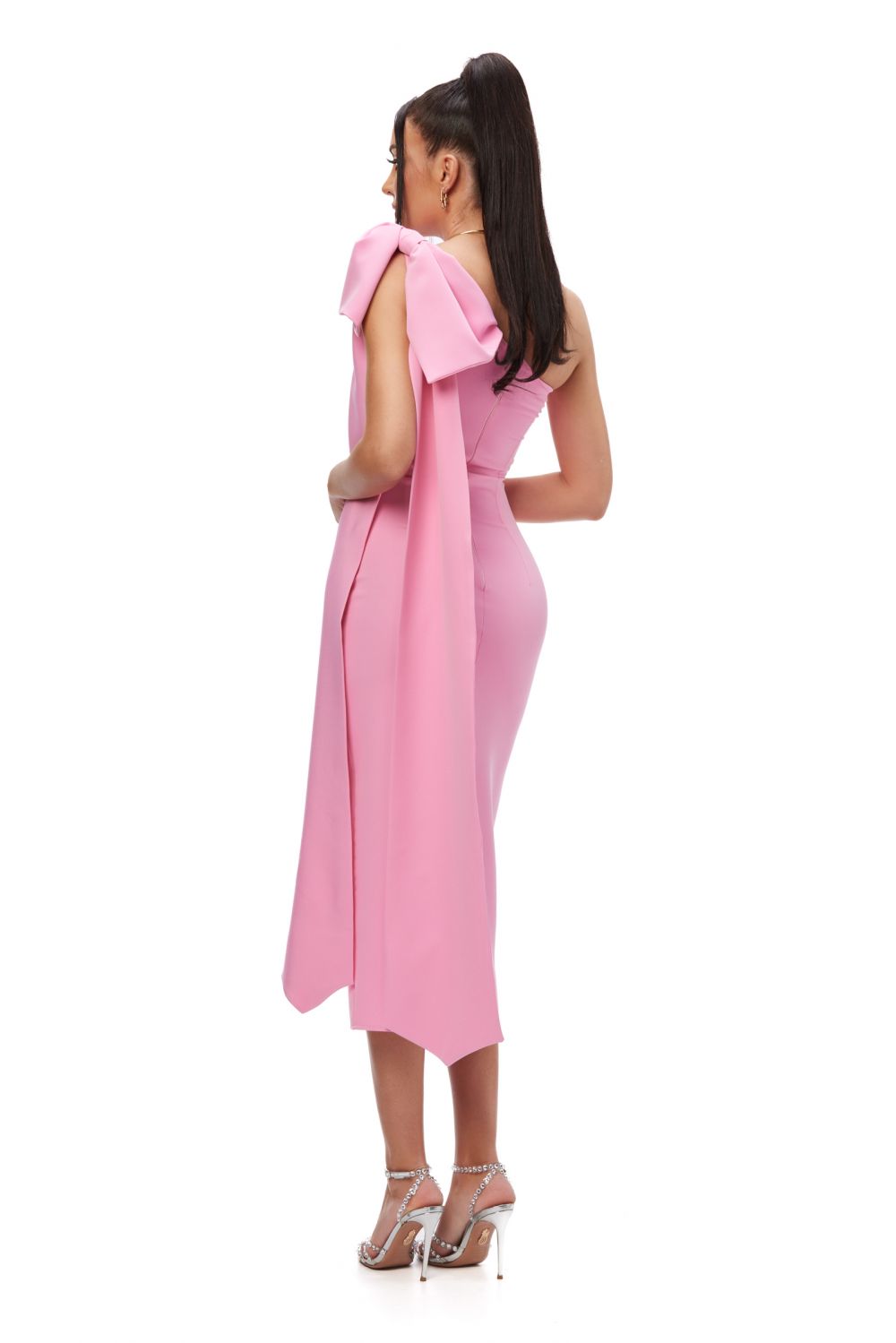 Marieke Bogas pink fabric midi dress