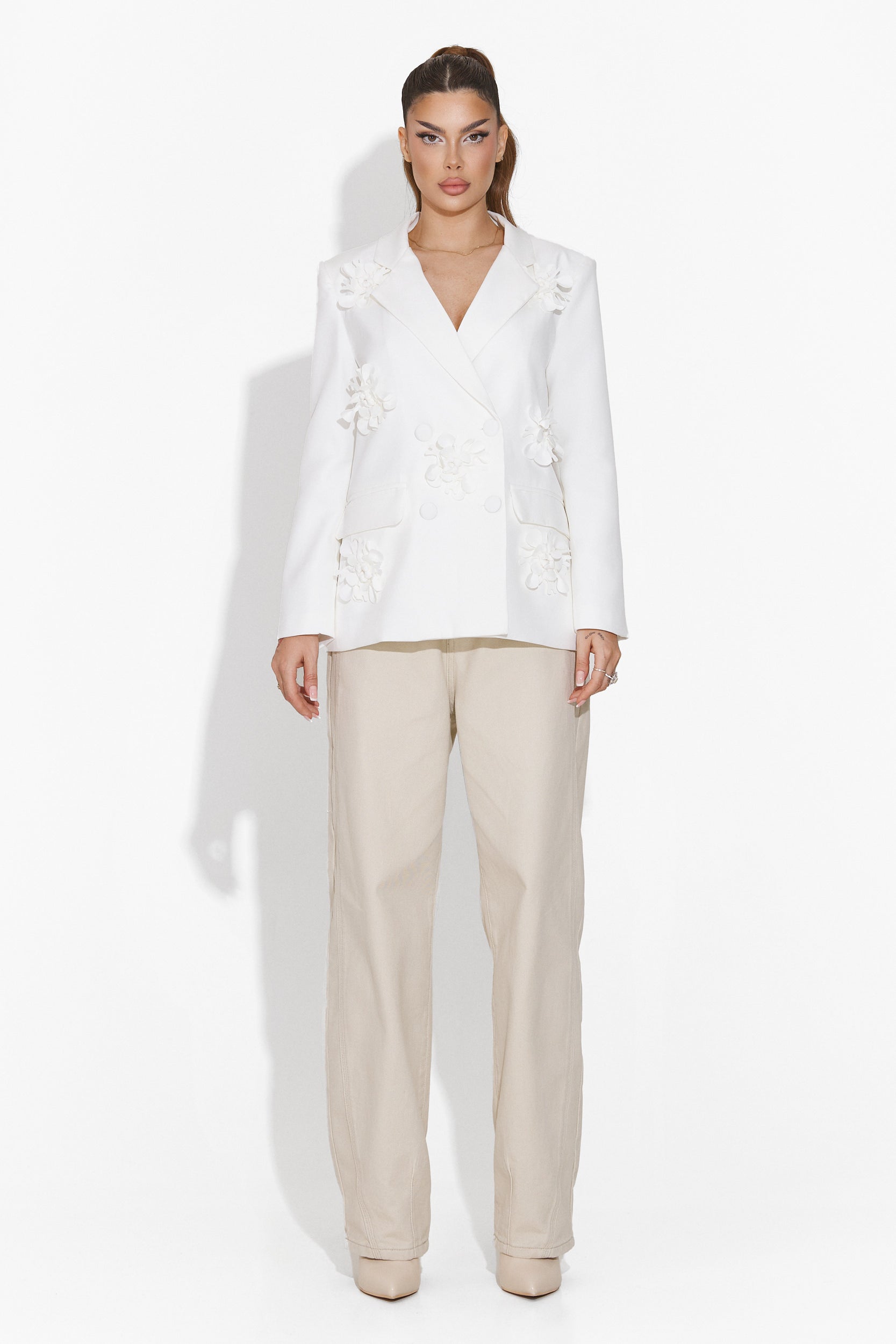 Elegant white women's blazer Evana Bogas