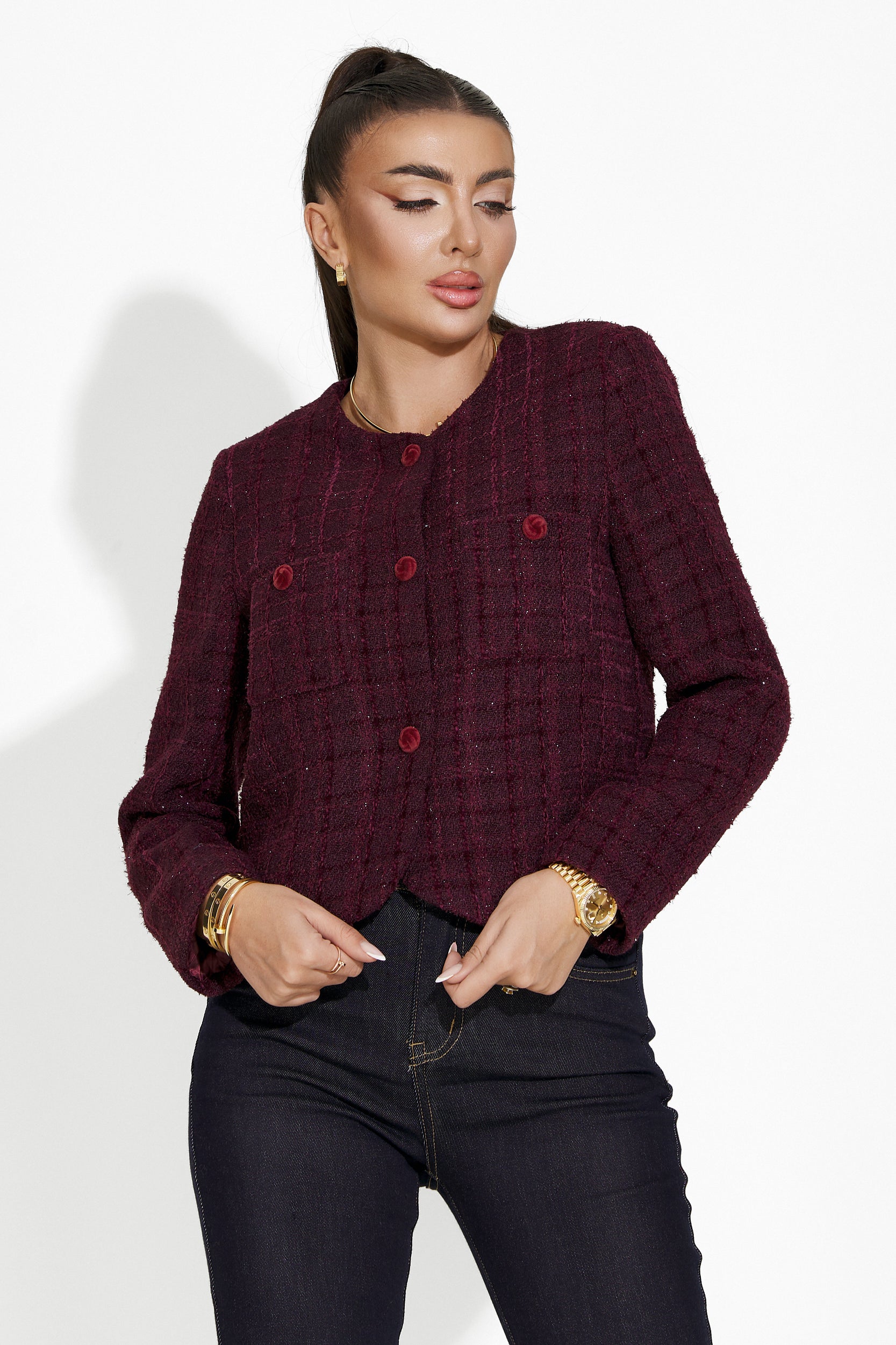 Veste femme élégante bordeaux Zariela Bogas