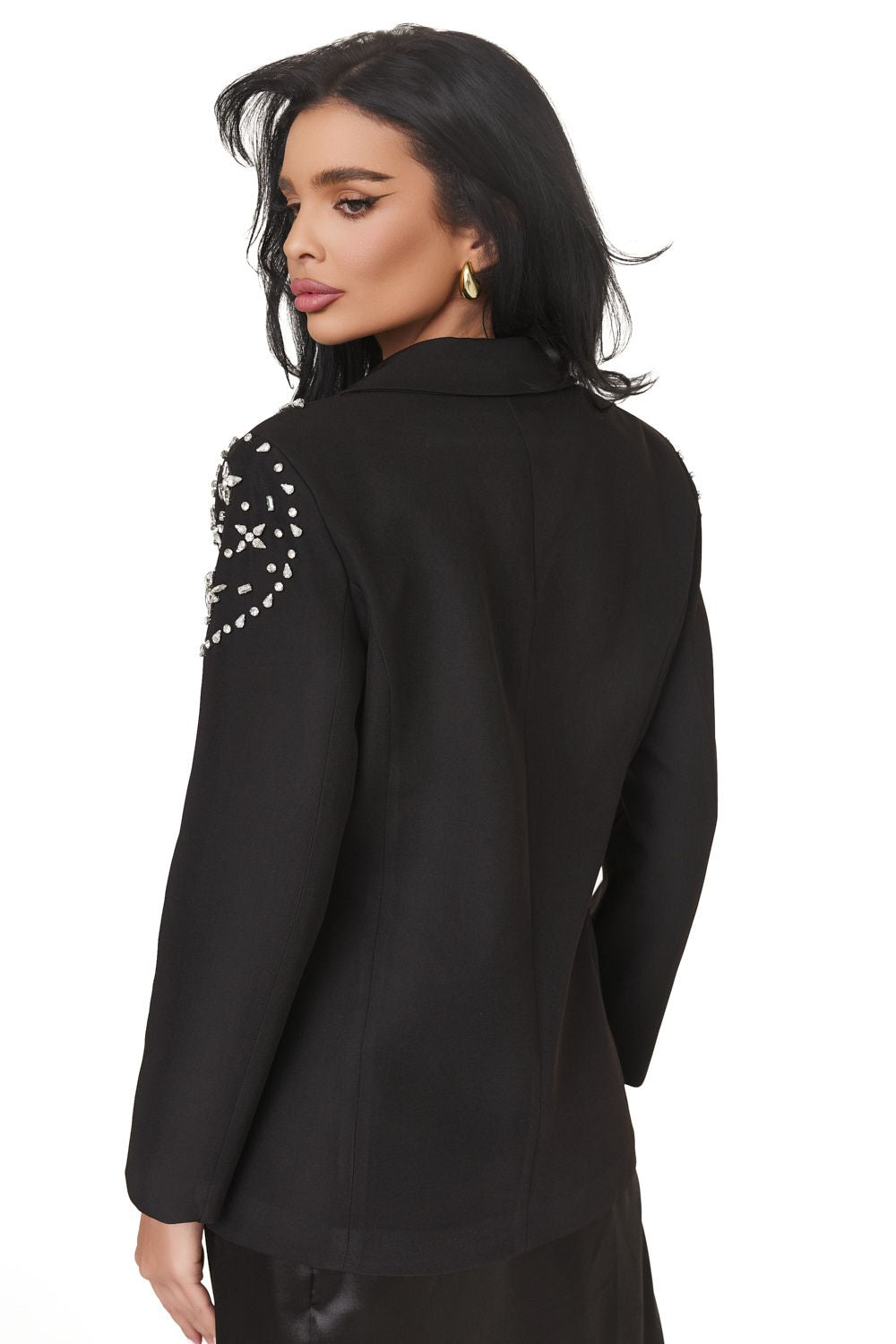 Elegáns fekete női kabát Selimesy Bogas