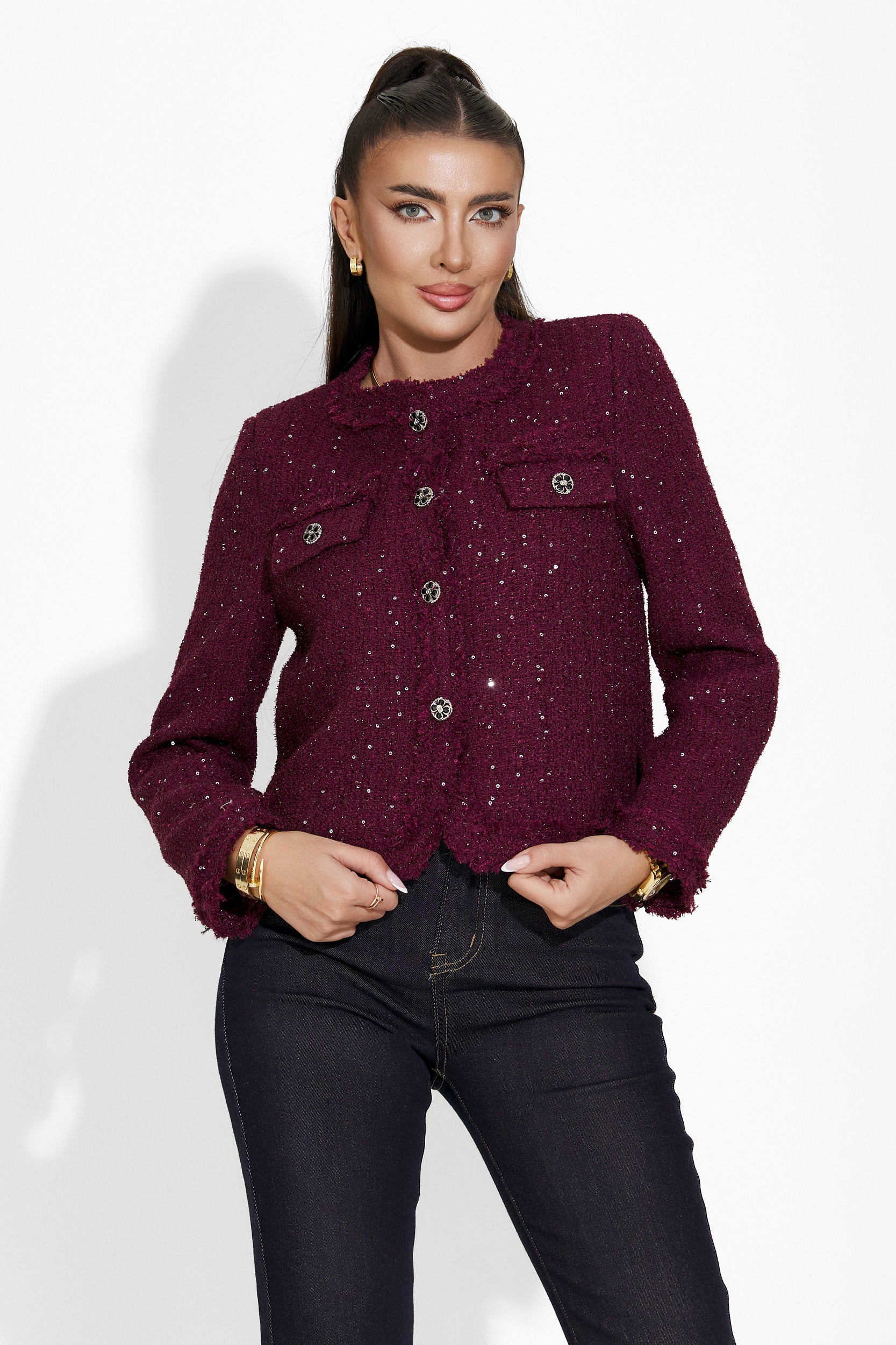 Veste femme élégante bordeaux Mareia Bogas