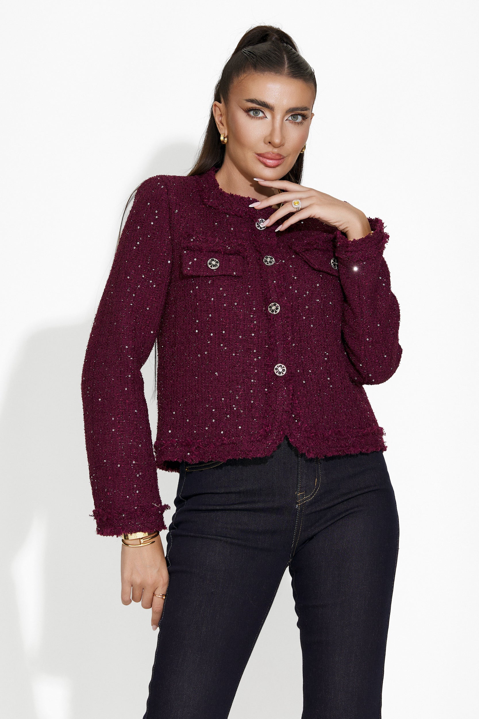 Veste femme élégante bordeaux Mareia Bogas