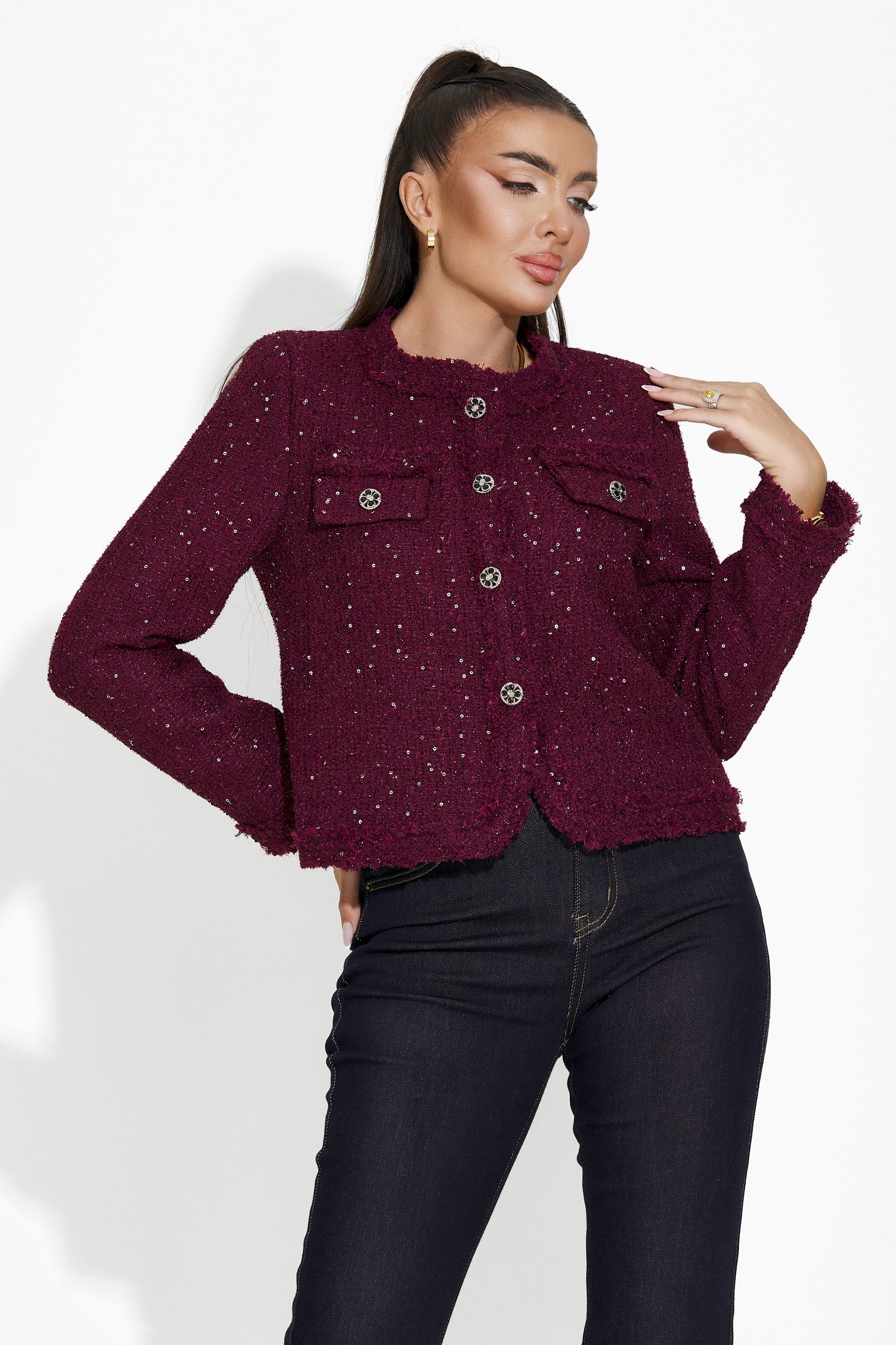 Veste femme élégante bordeaux Mareia Bogas